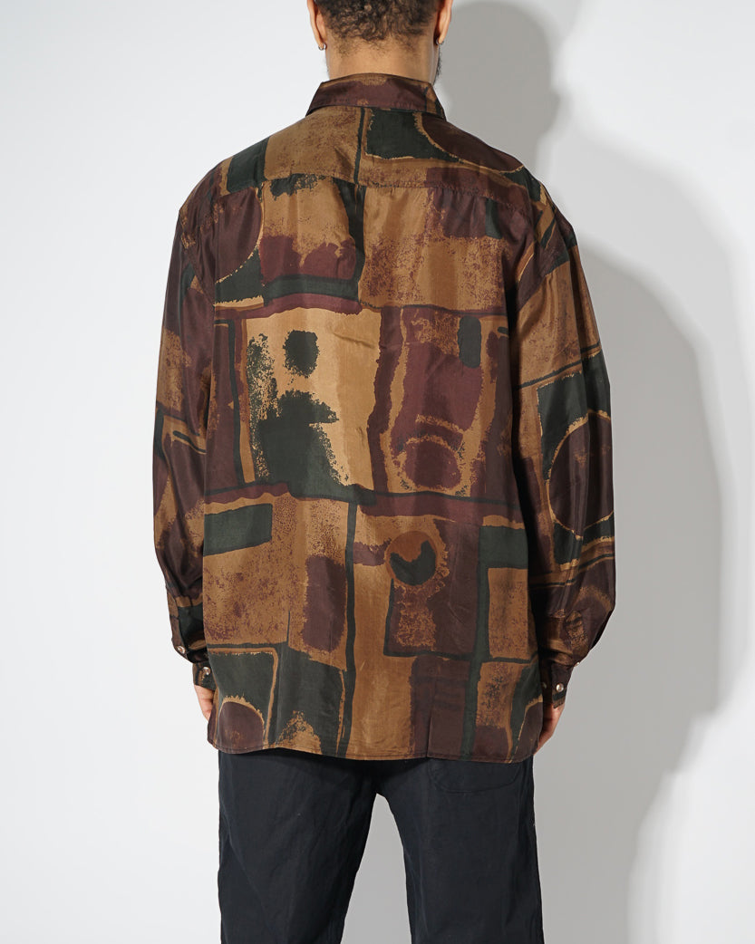 Silk Shirts Long Sleeve Patterned / C