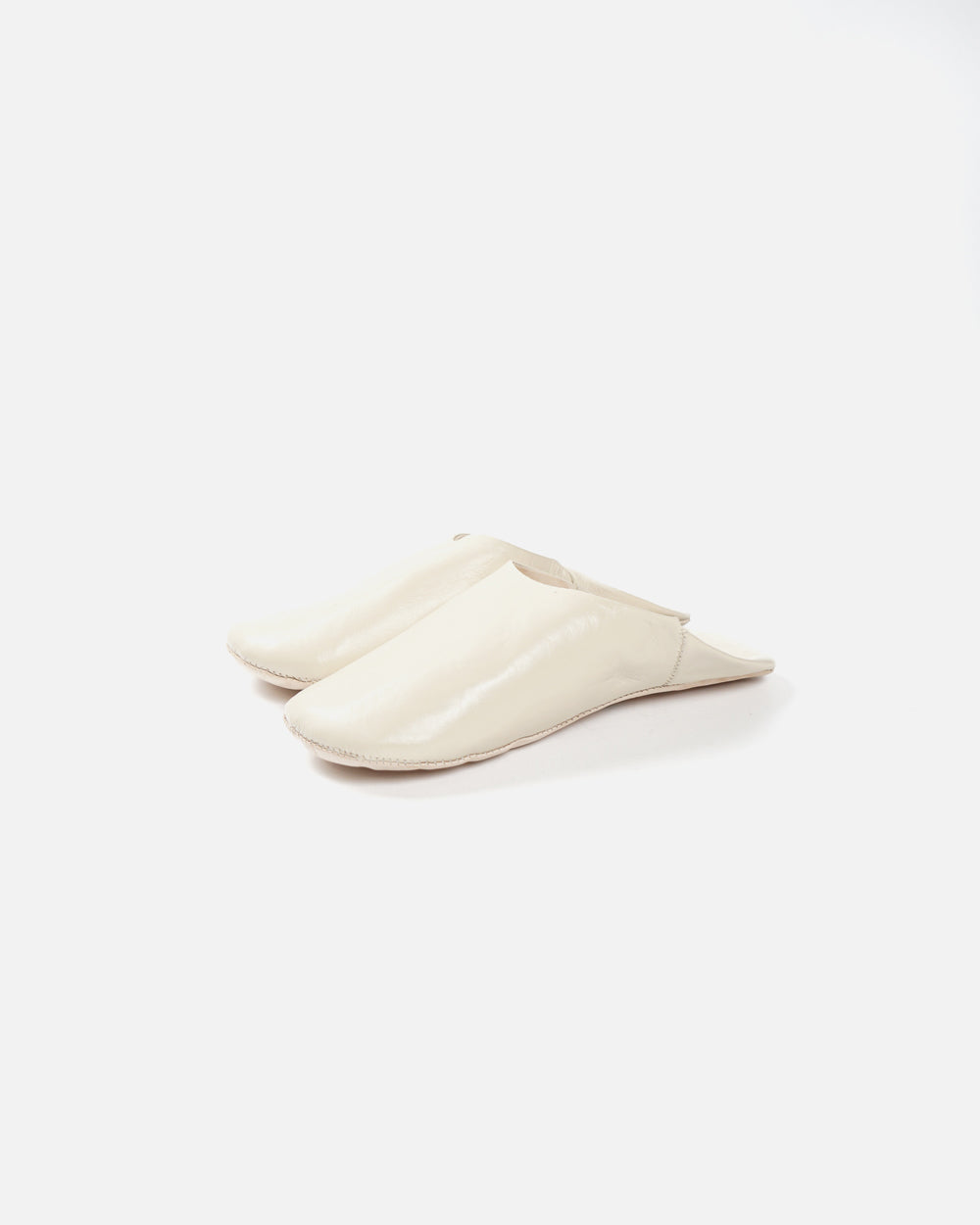 Moroccan Babouche Basic Slippers / Chalk