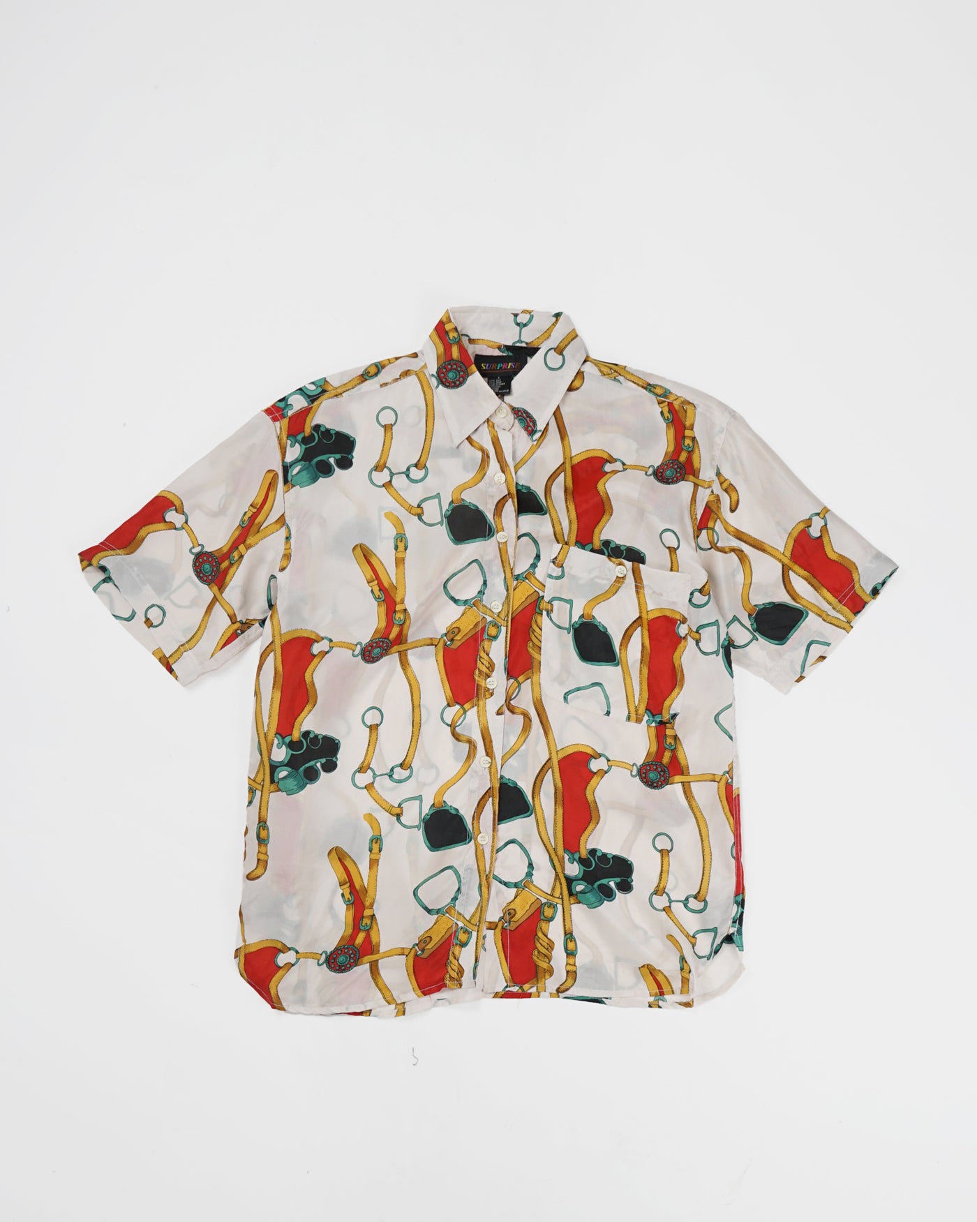 Silk Shirts Short Sleeve Patterned / M