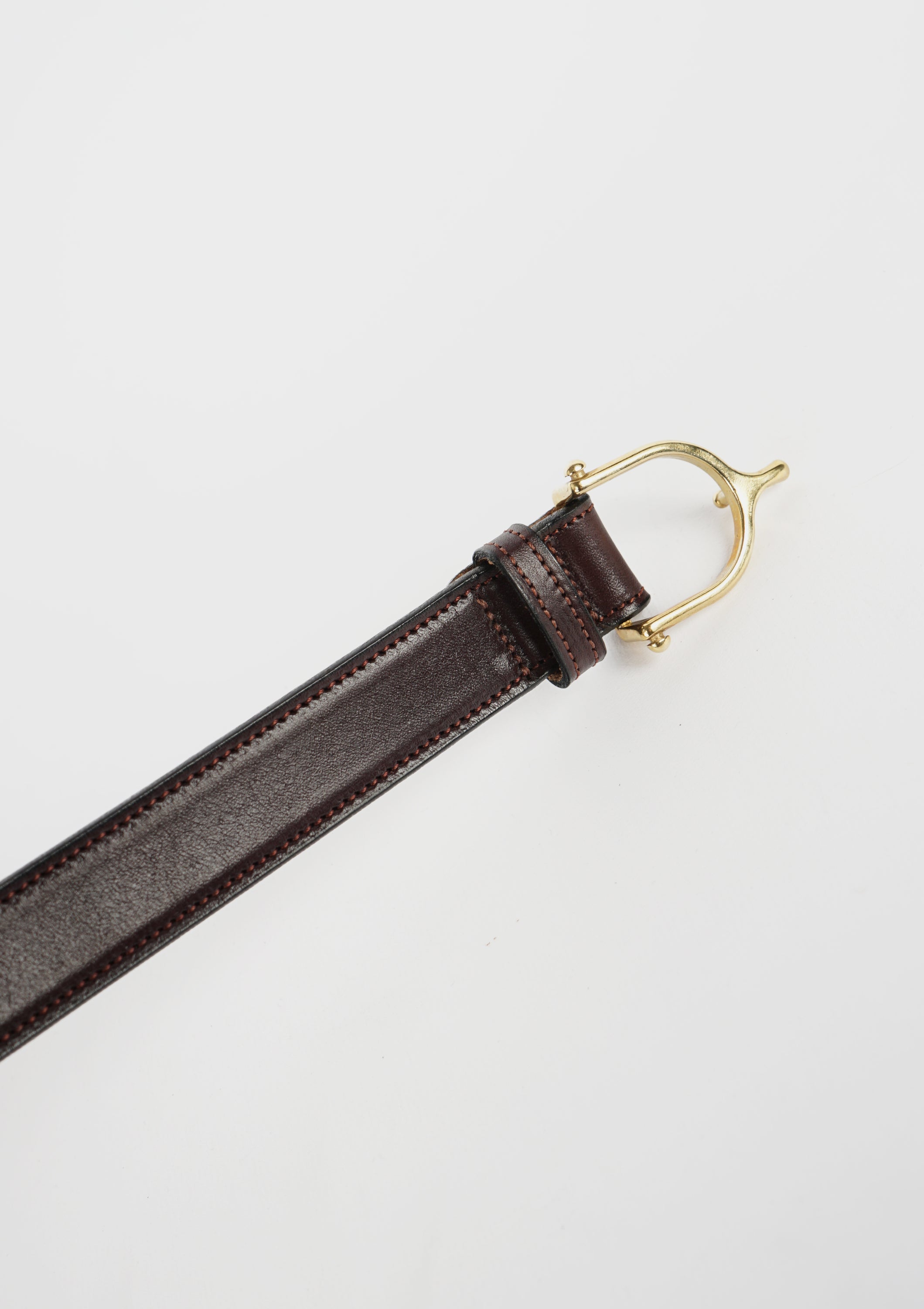1" Spur Leather Belt / Gold Buckle