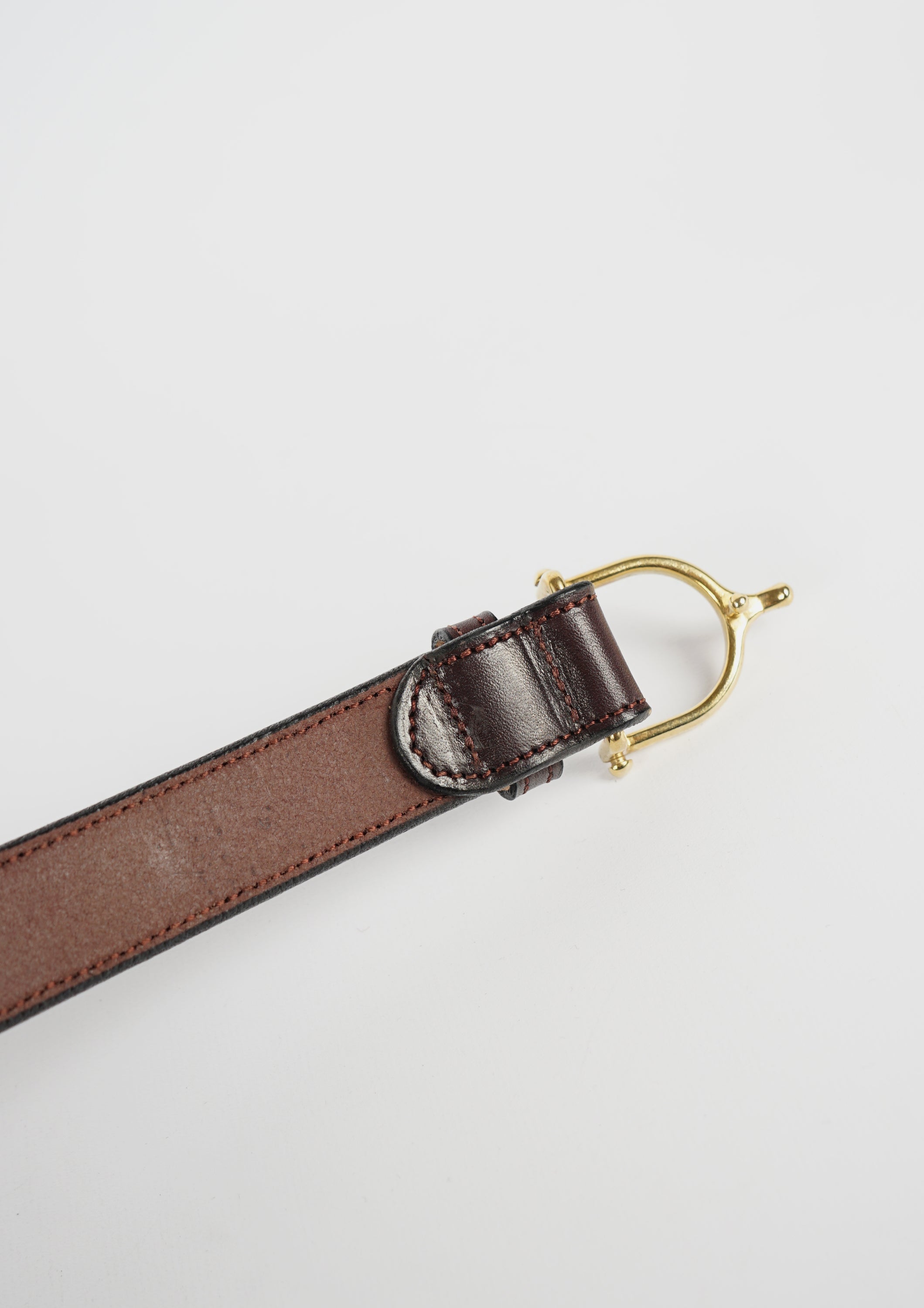 1" Spur Leather Belt / Gold Buckle