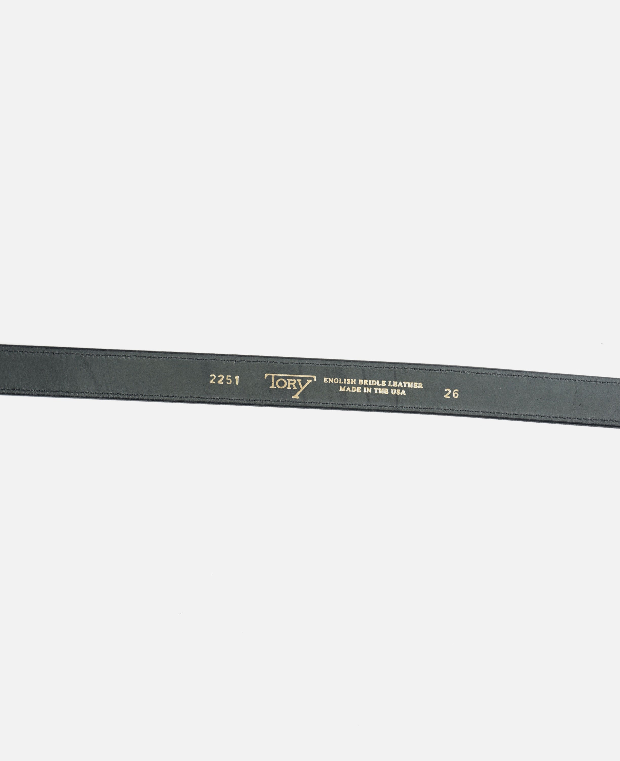Stitched Leather Belt / Gold Buckle