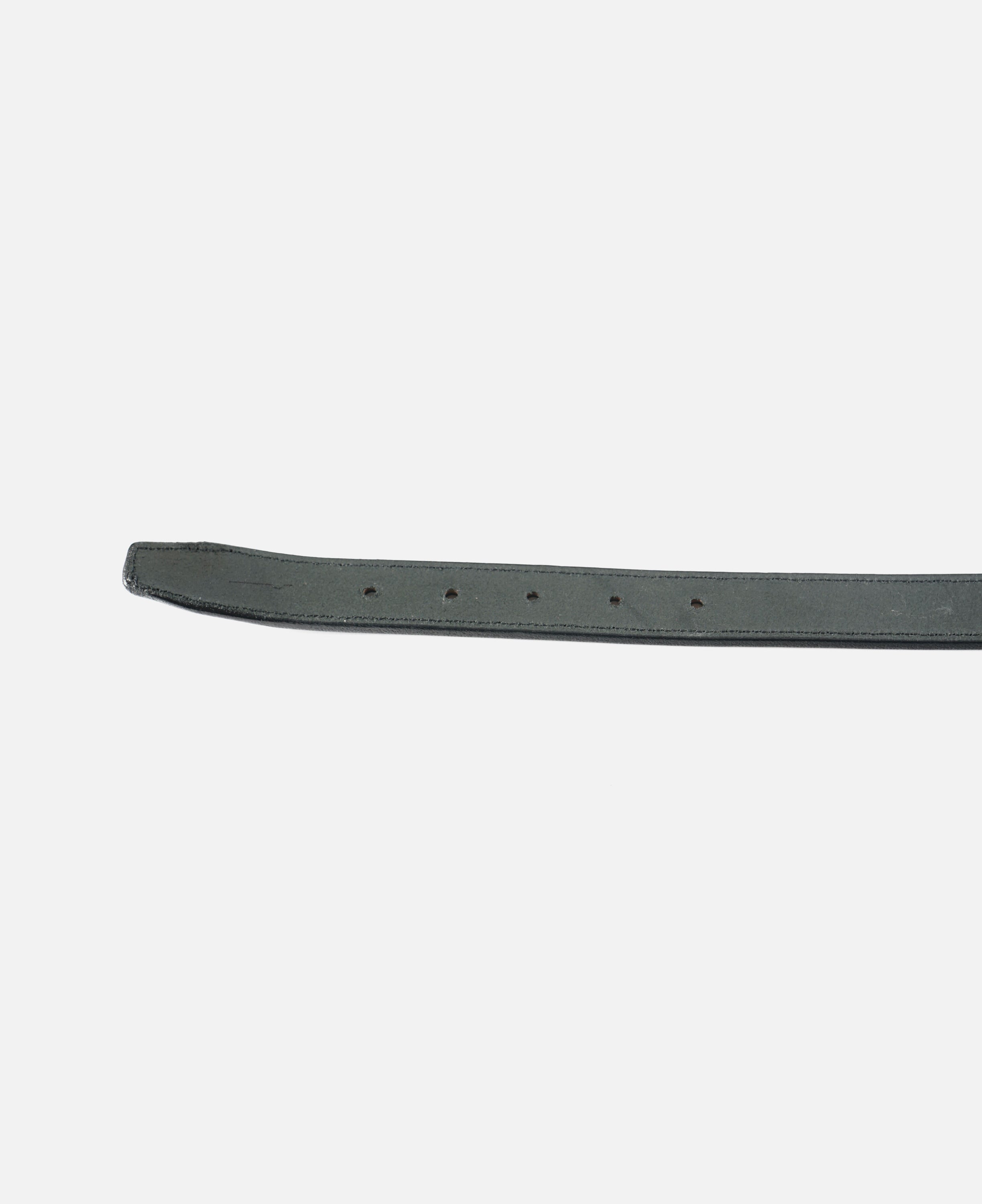 Stitched Leather Belt / Gold Buckle