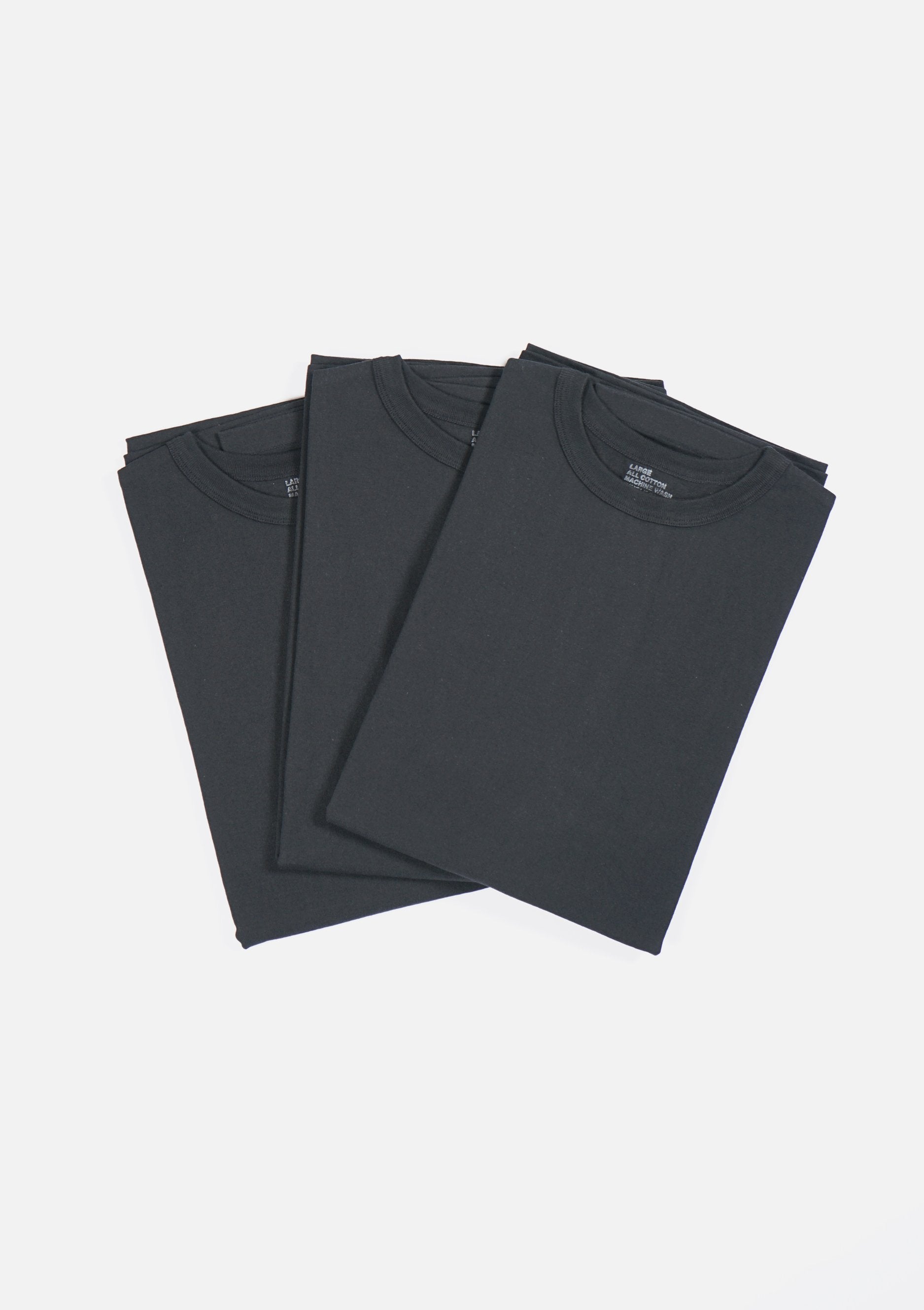 3-Pack Heavyweight T-shirts Black Made in Japan