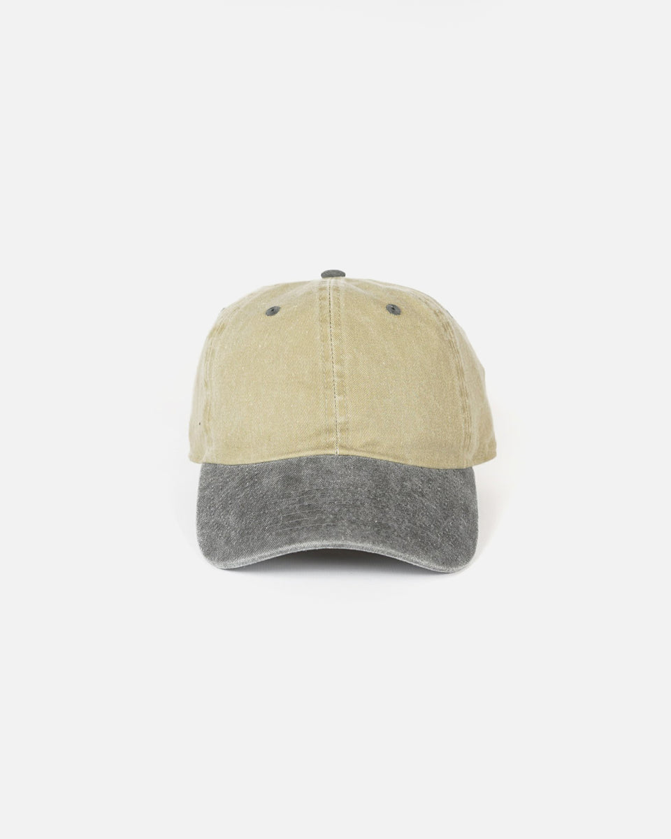 Washed Cotton 6-Panel Cap Khaki x Black – Front General Store