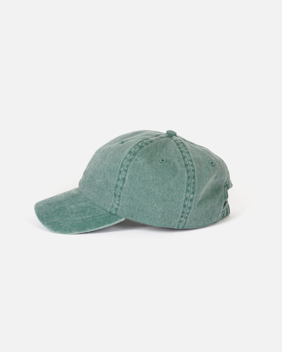 Washed Cotton 6-Panel Cap Green