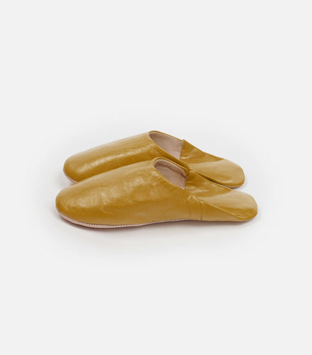 Moroccan Babouche Basic Slippers / Caramel