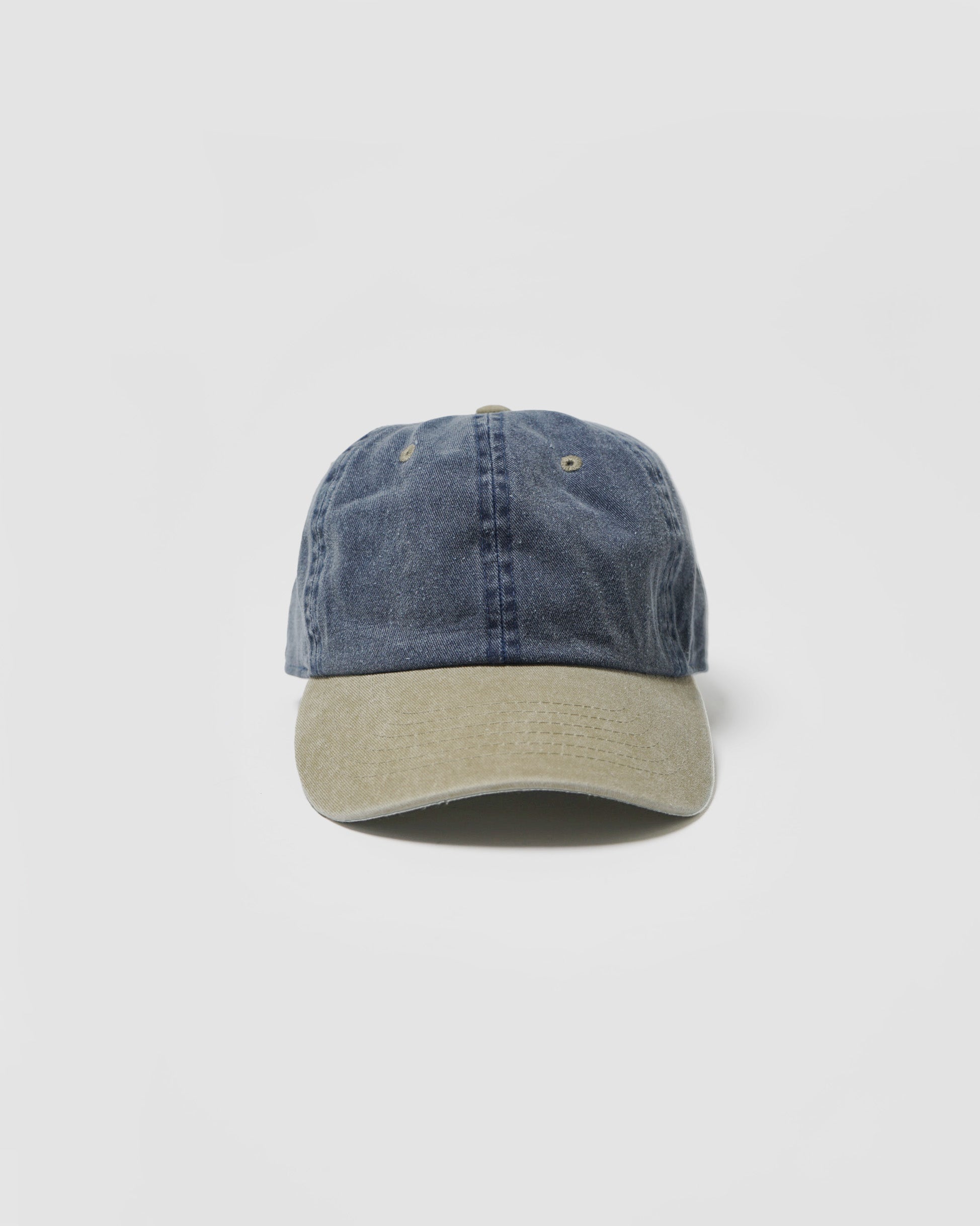 Washed Cotton 6-Panel Cap / Blue x Khaki – Front General Store