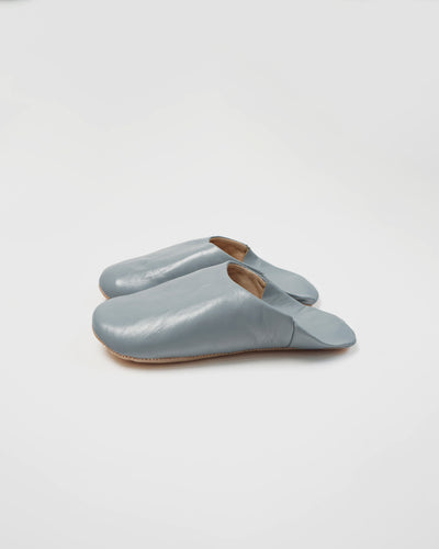 Moroccan Babouche Basic Slippers / Pearl Gray