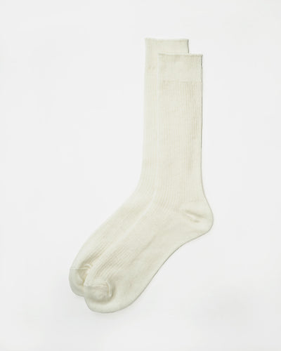 FGS Originals - Cashmere Rib Crew Socks / White