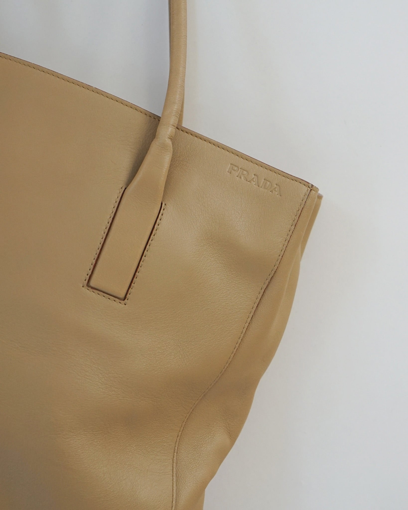 Prada - Enamel x Leather Two-tone Bag