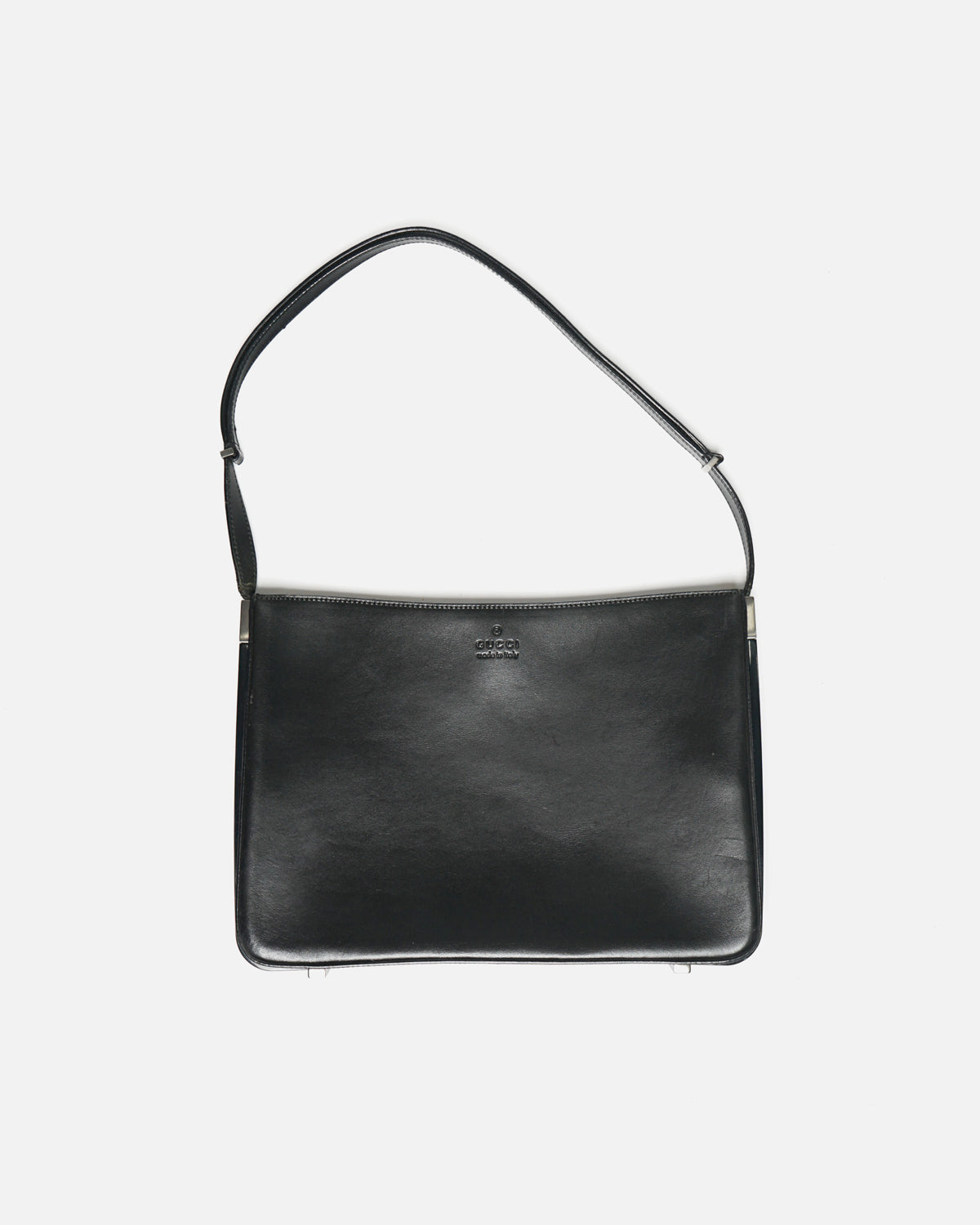 Black Leather One Shoulder Bag