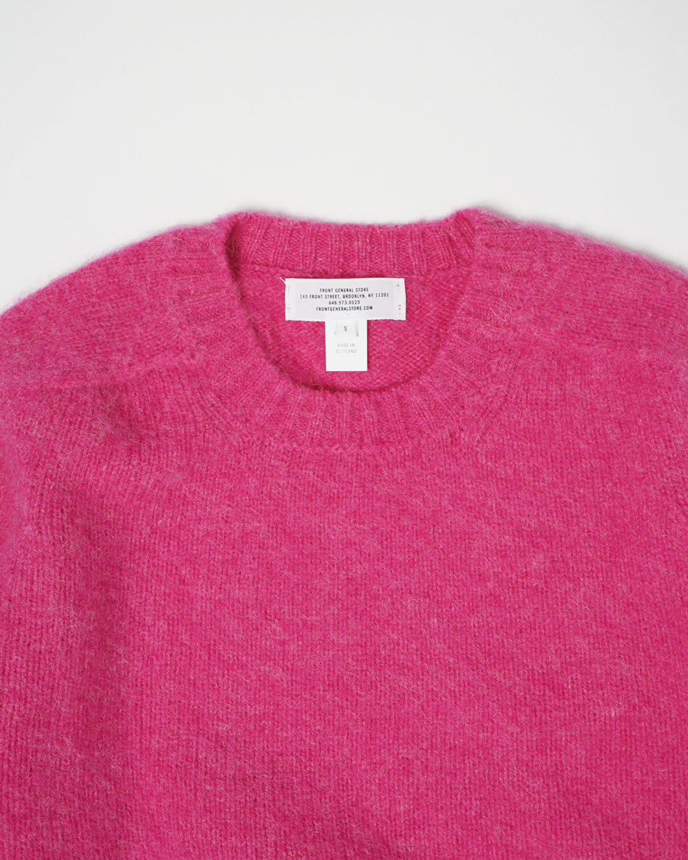 Brushed Shetland Sweater Crew Neck / Pink