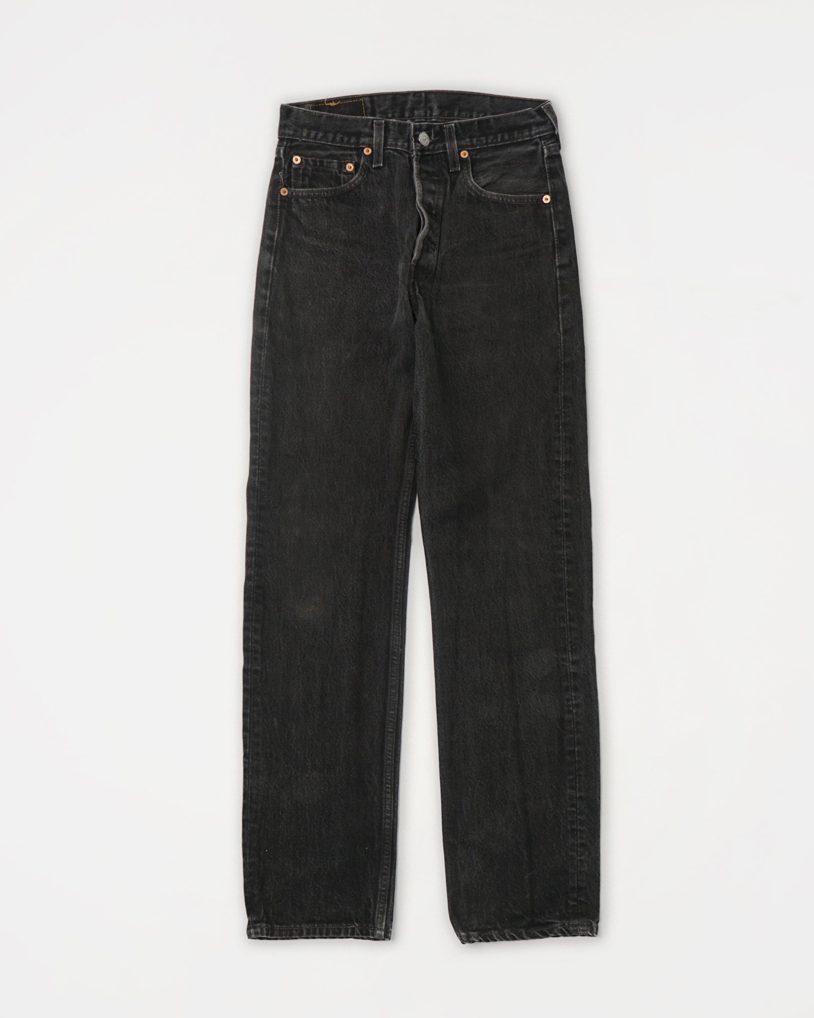 501 Straight Fit Black Wash Denim Pants 