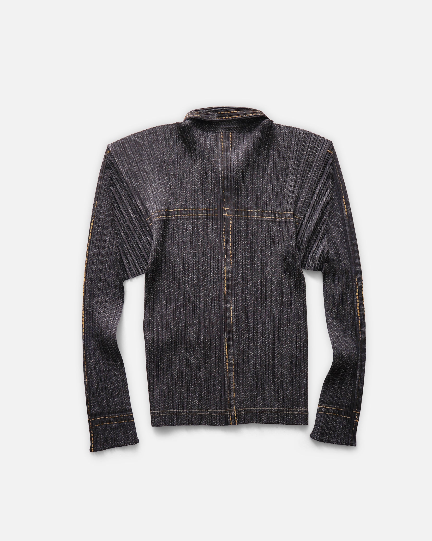 美品✨PLEATS PLEASE ブラック　異種素材　シャツ　半袖　ボタン Pleats Please Issey Miyake Basics プリーツ シャツ | ブラック