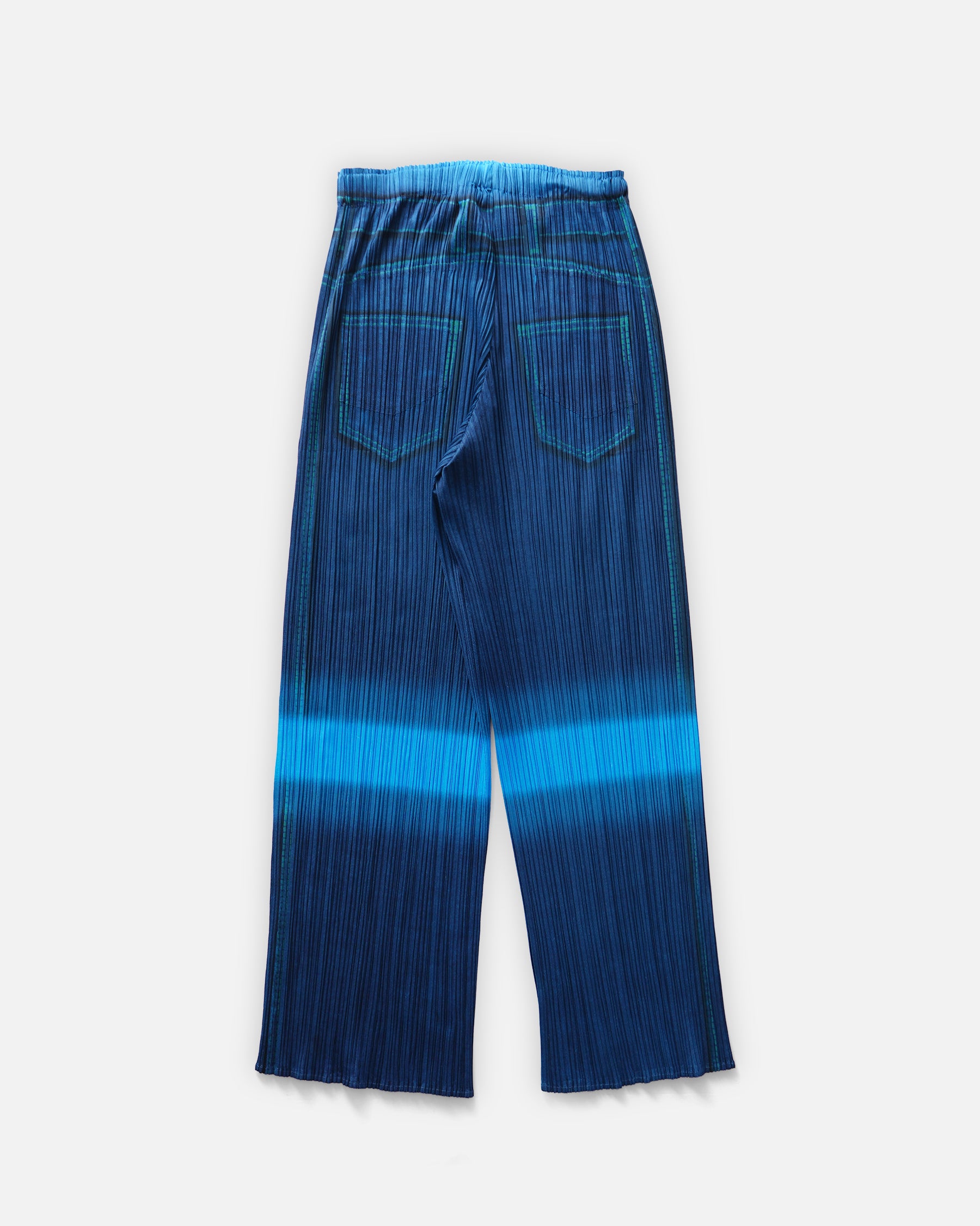 Issey Miyake Pleats Please Denim Print Pleated Pants Rare Made in