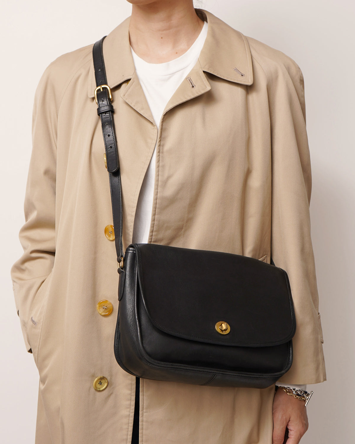 Black Leather Shoulder Bag