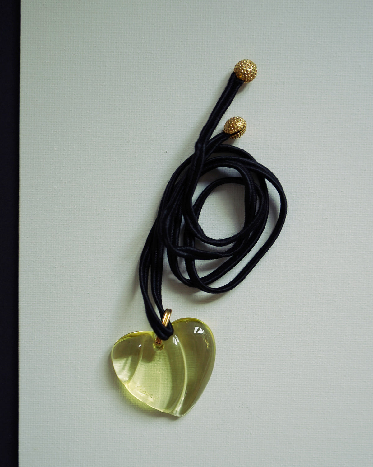 Chrystal Glass Yellow Heart Necklace