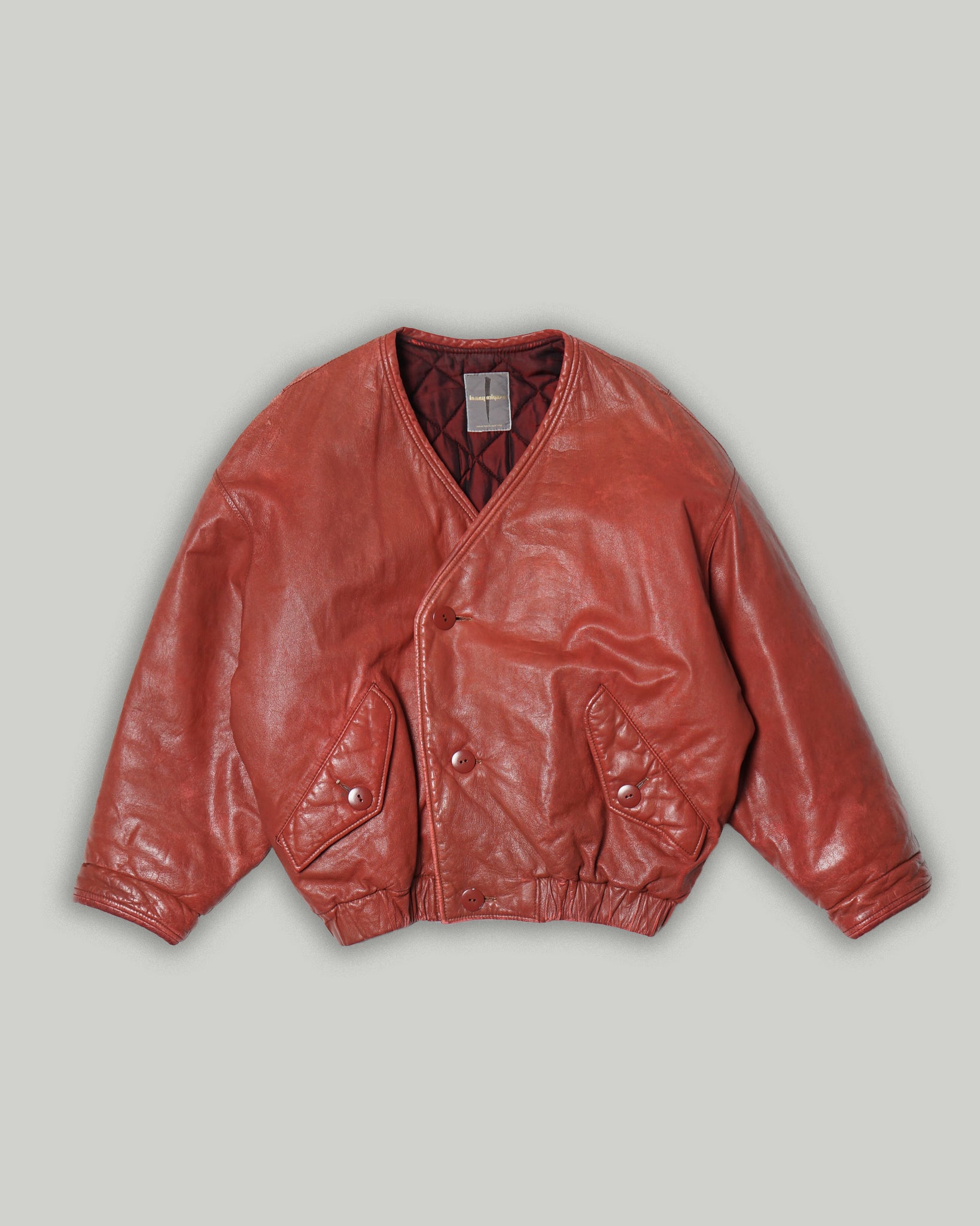 ジャケット・アウター 80s ISSEY MIYAKE I.S. leather jacket Padded Leather Jacket – Front General Store