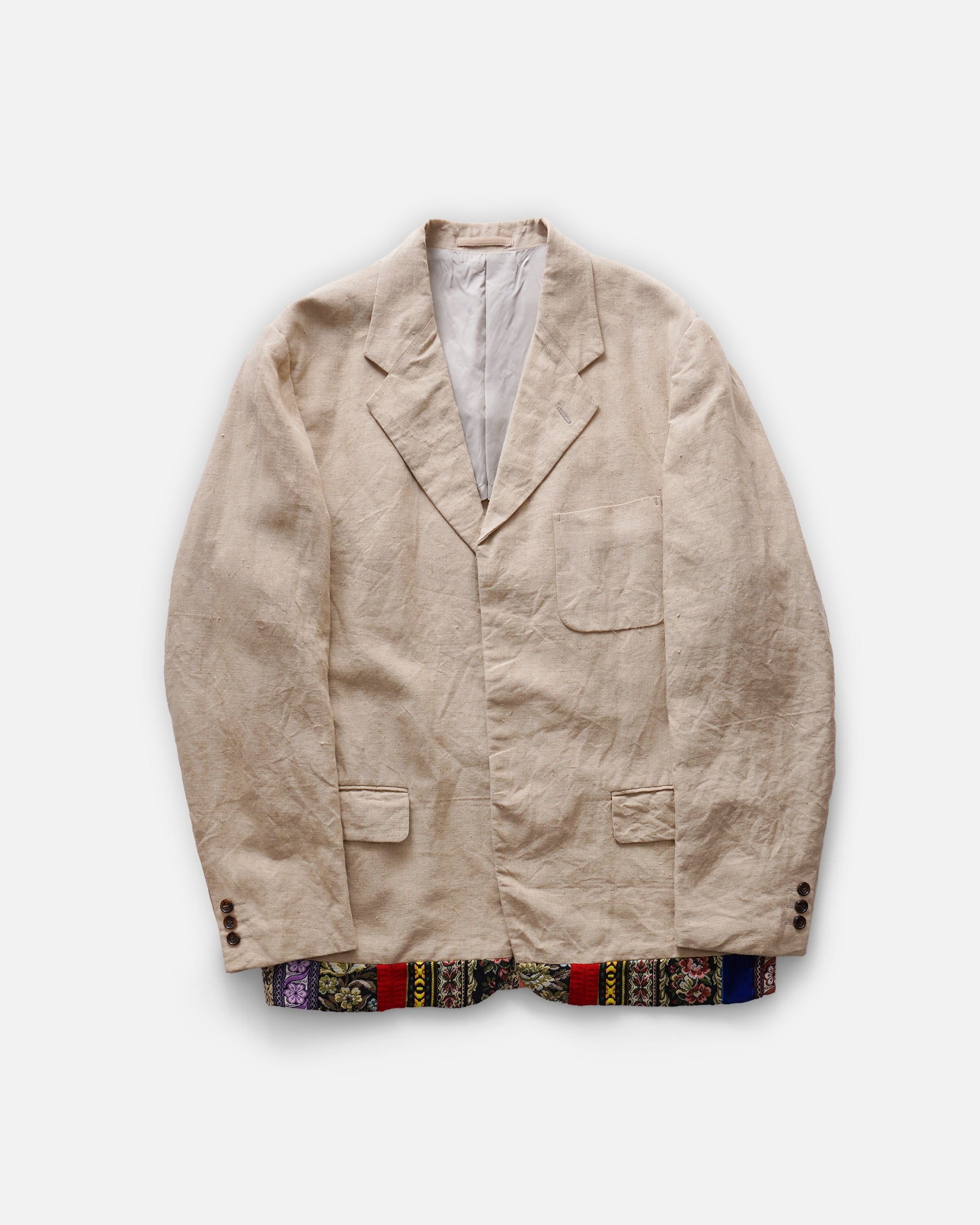 80s COMME des GARCONS HOMME Linen テーラード Docking Linen Tailored Jacket – Front General Store