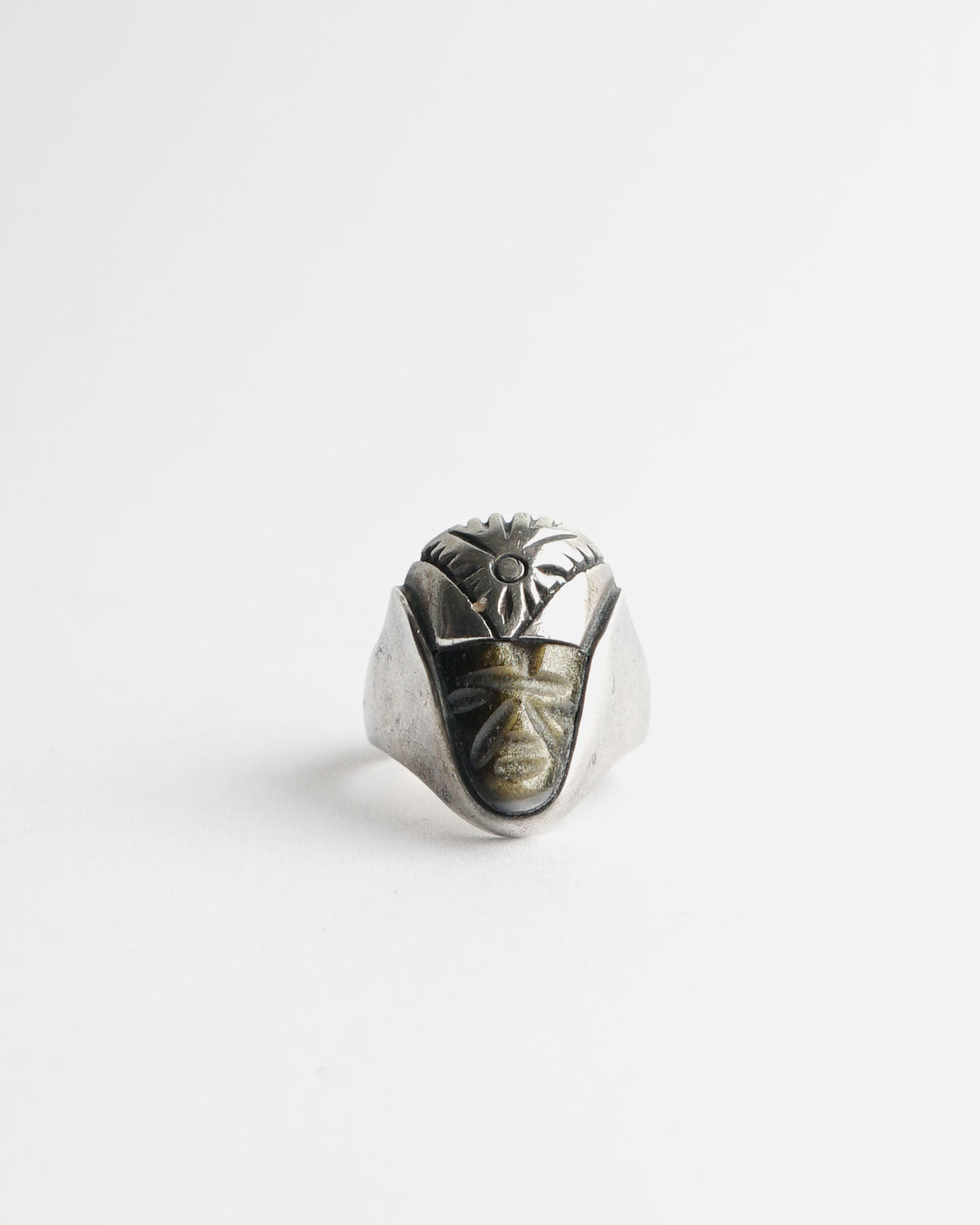 Silver x Natural Stone Ring / size: 11