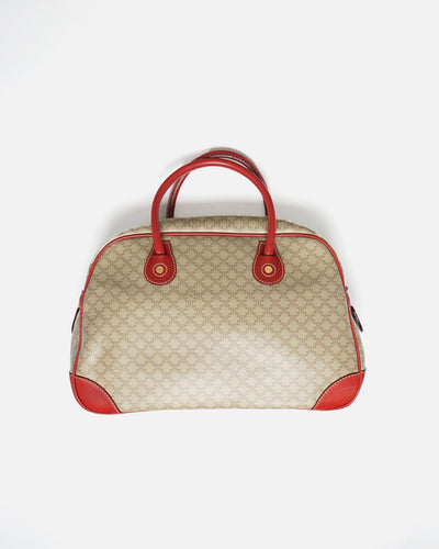 Red Piping Macadam Hand Bag