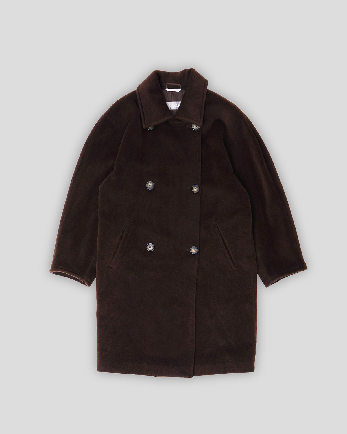 Brown Wool Double Breasted Coat