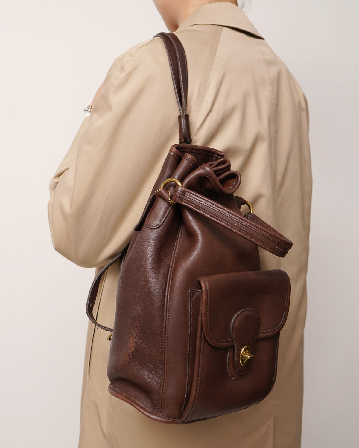 Brown Leather 2 Way Bag