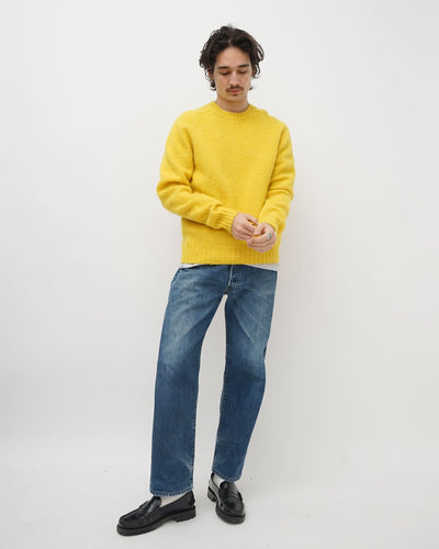 Brushed Shetland Sweater Crew Neck / Yellow