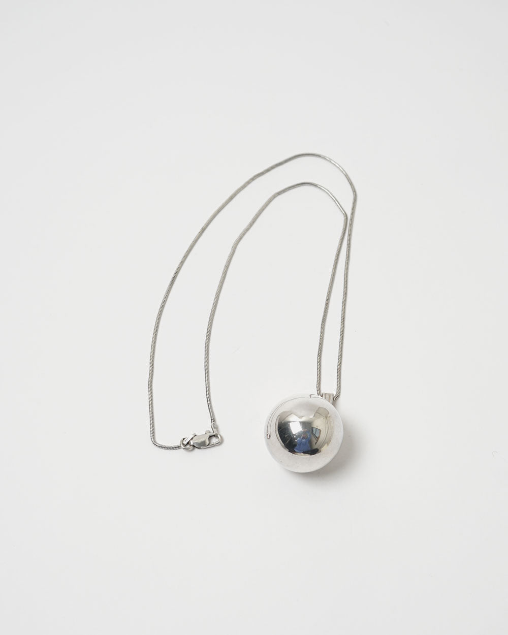 Silver Necklace w/ Bell Ball Charm