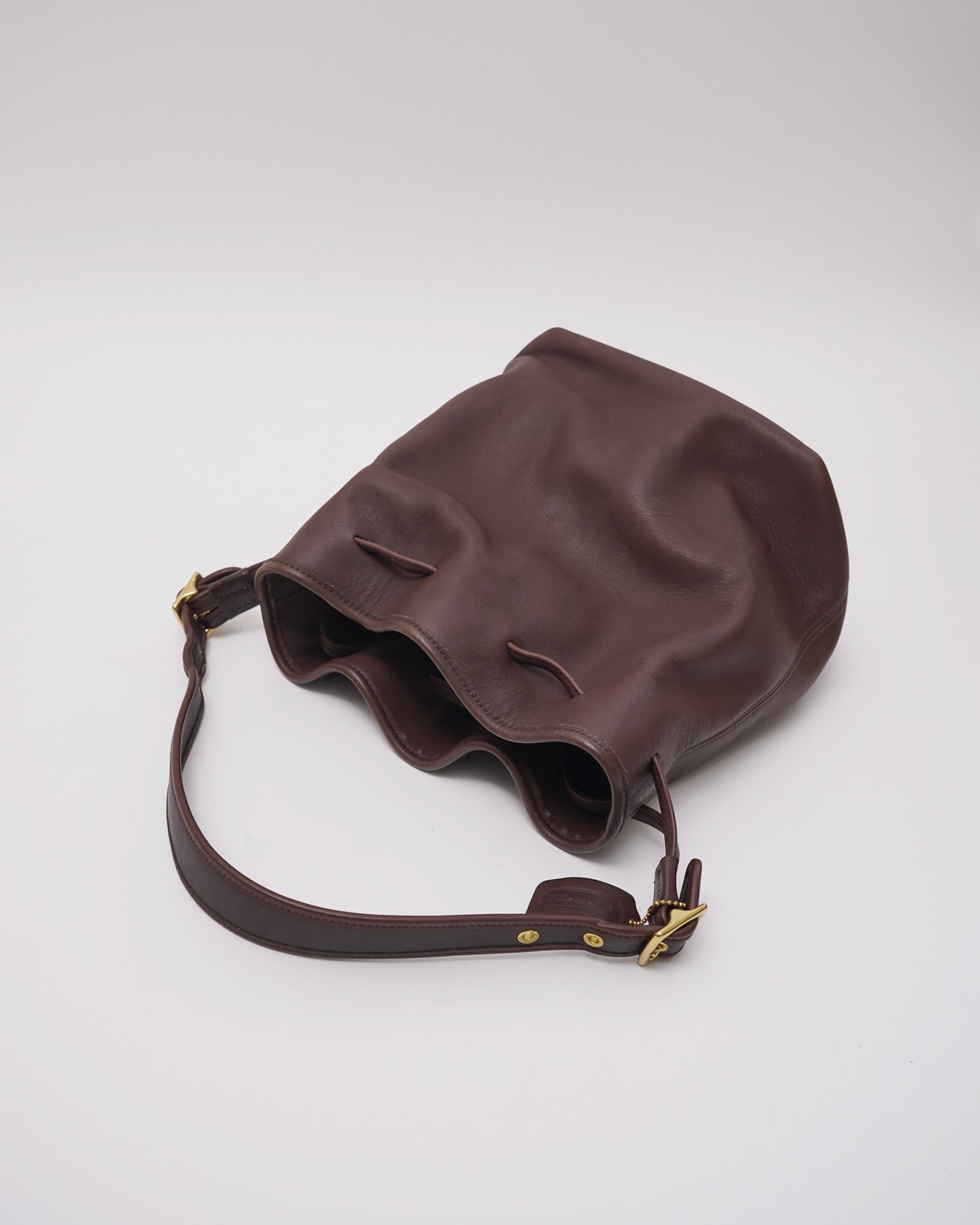【未使用】COACH ボディバッグ レザー　ブラウン×ブラック COACH】コーチ コーティングキャンバス レザー シグネチャー クレオ