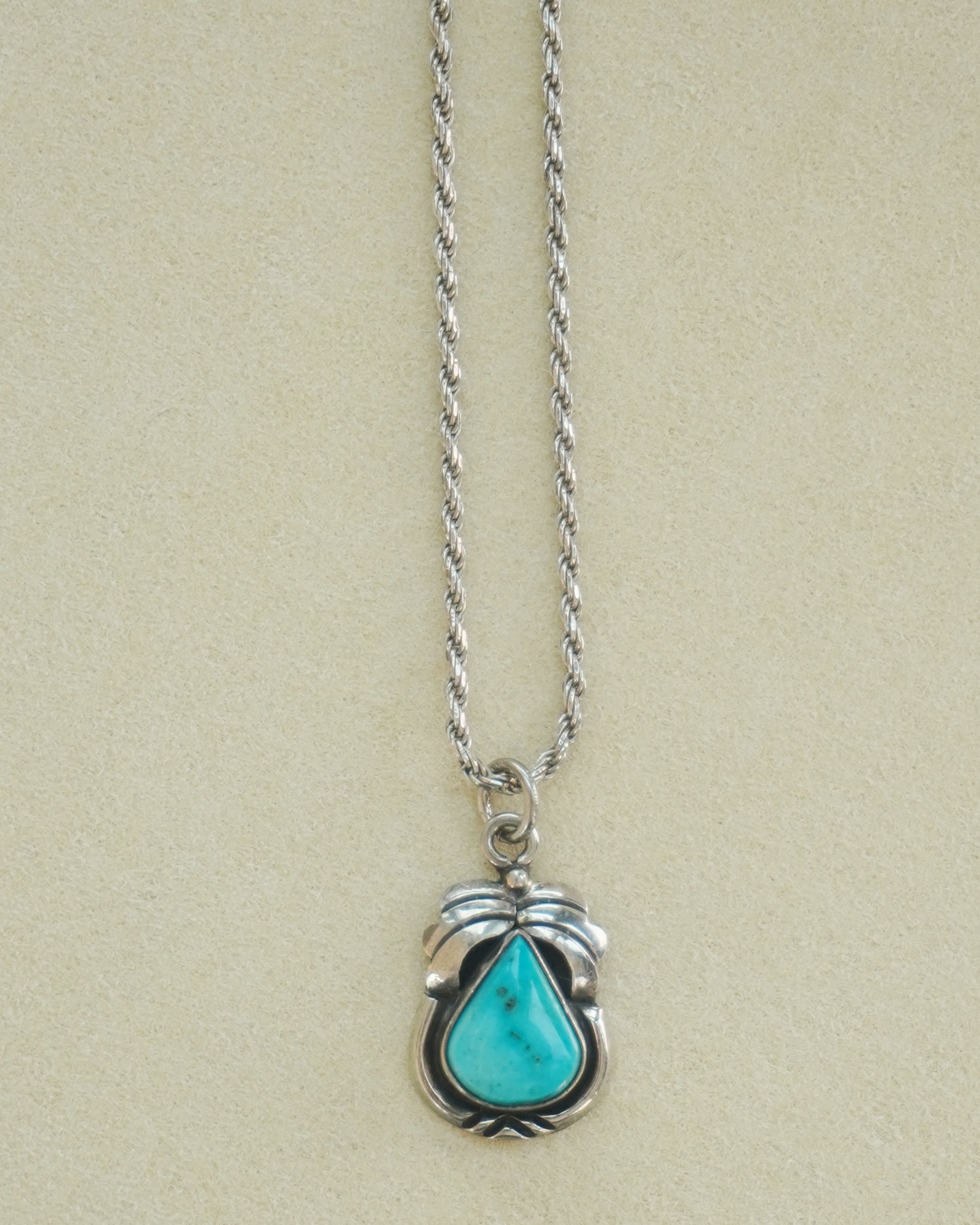 Silver Necklace w/ Turquoise Charm – Front General Store
