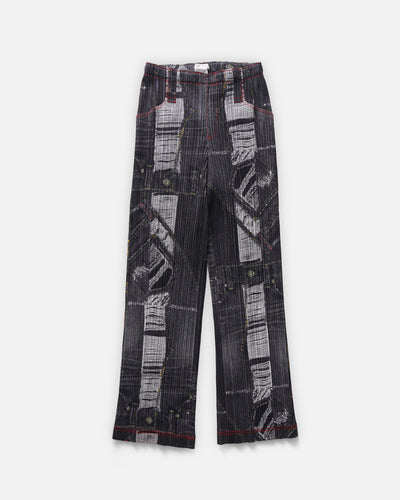 Issey Miyake Pleats Please Denim Print Pleated Pants Made in Japan