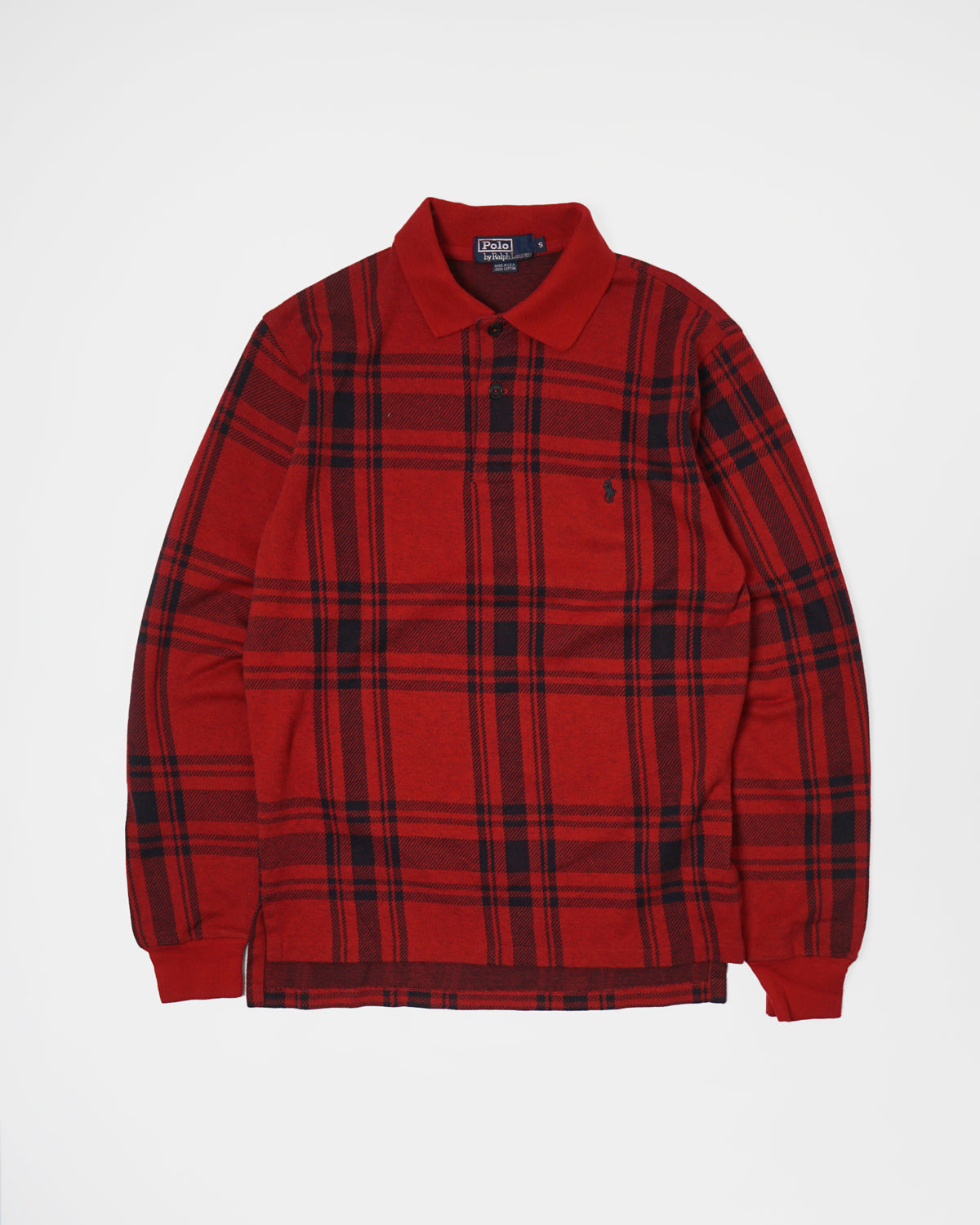 Knit Polo L/S / Red Plaid