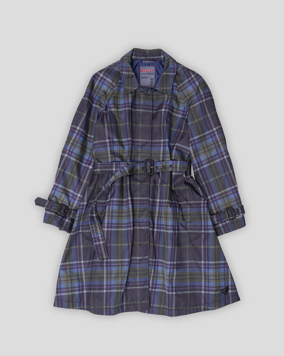 Plaid Nylon Coat