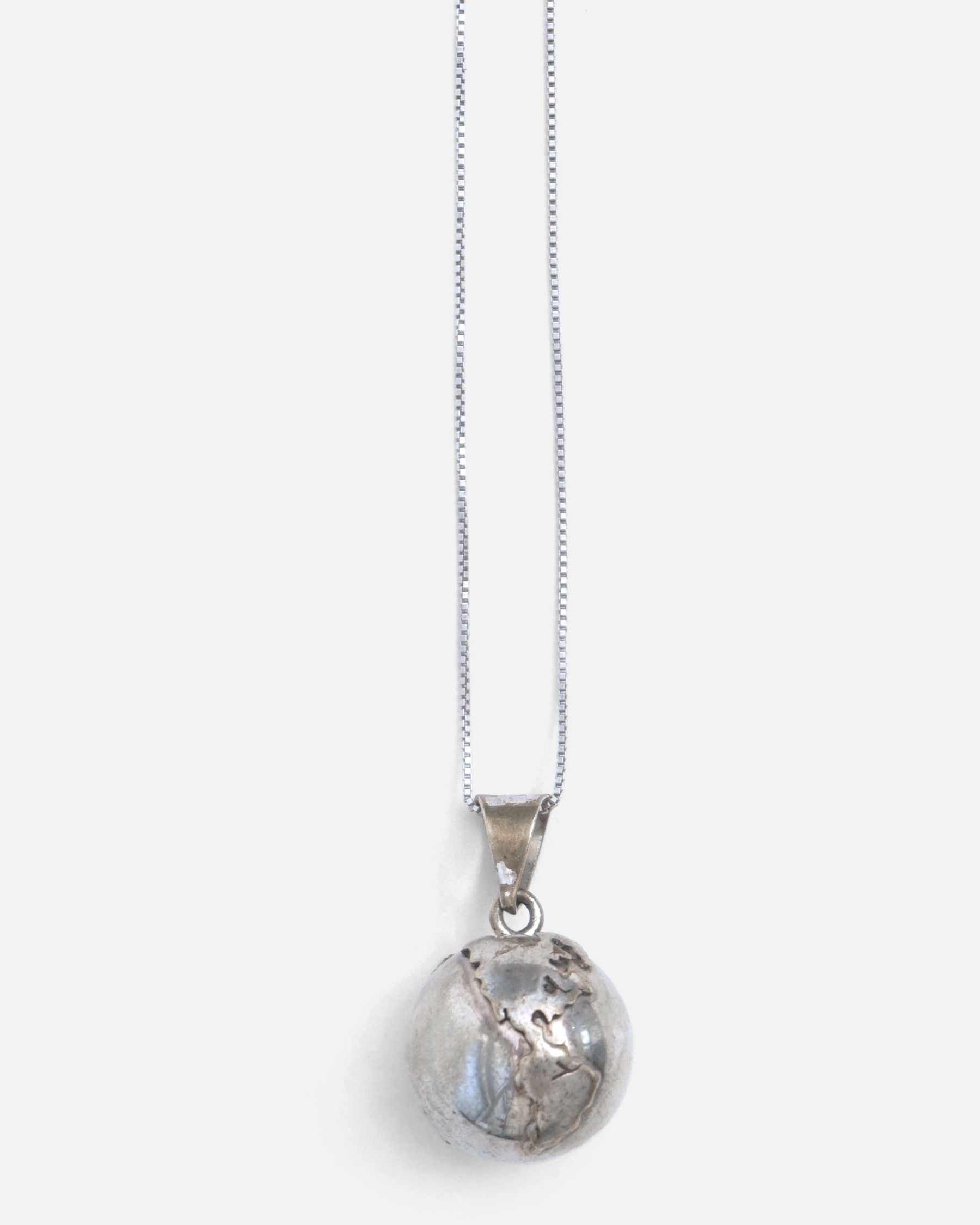 Silver Chain Necklace w/ Chime Globe Ball Charm – Front General Store