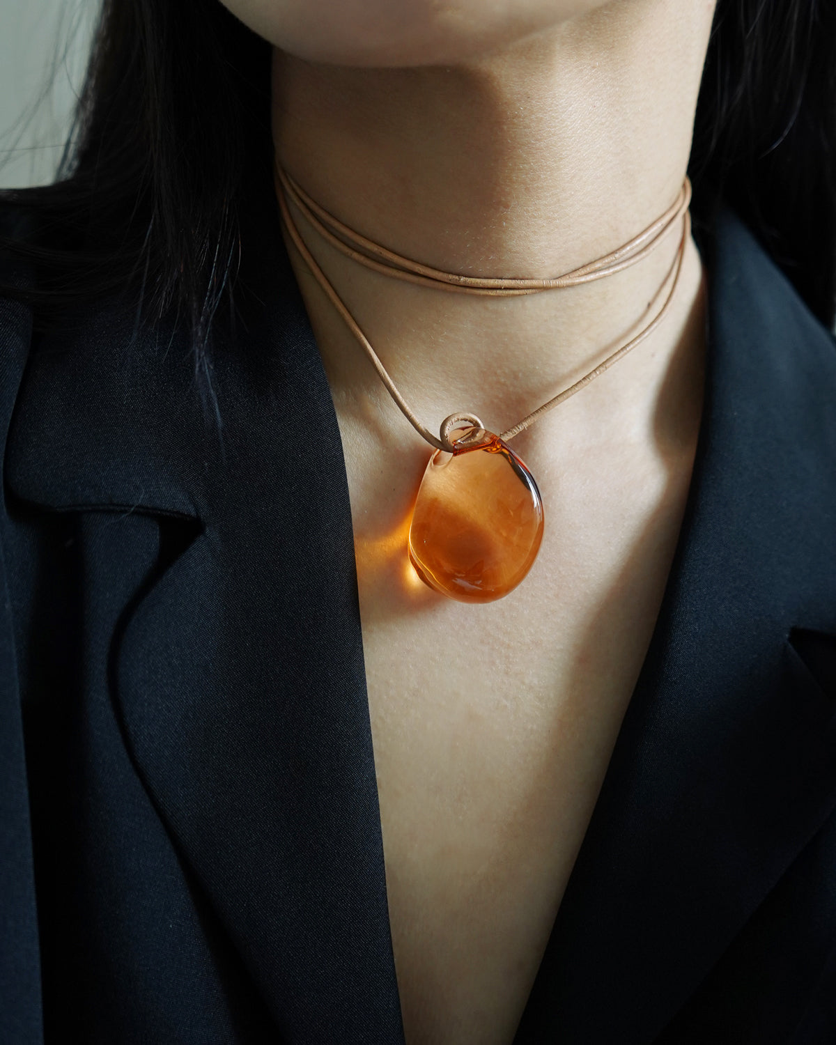 Chrystal Glass Teardrop Necklace