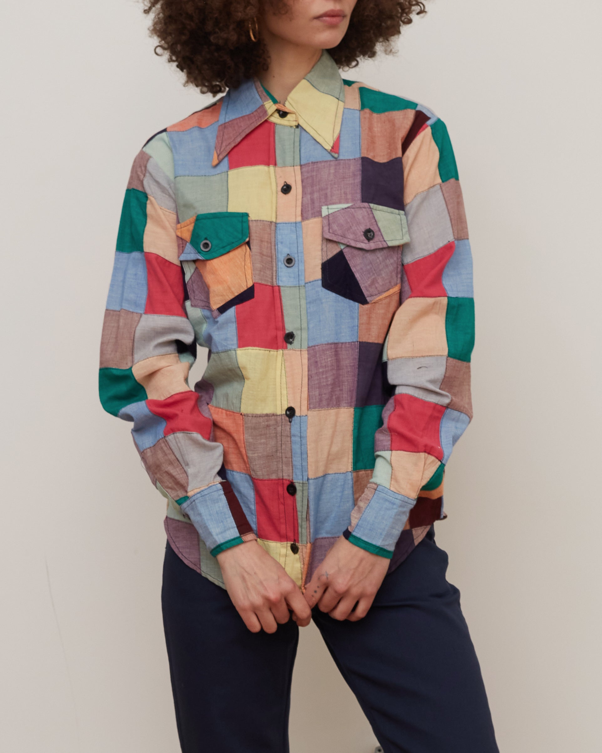 1970's Indian Madras Patchwork Shirts