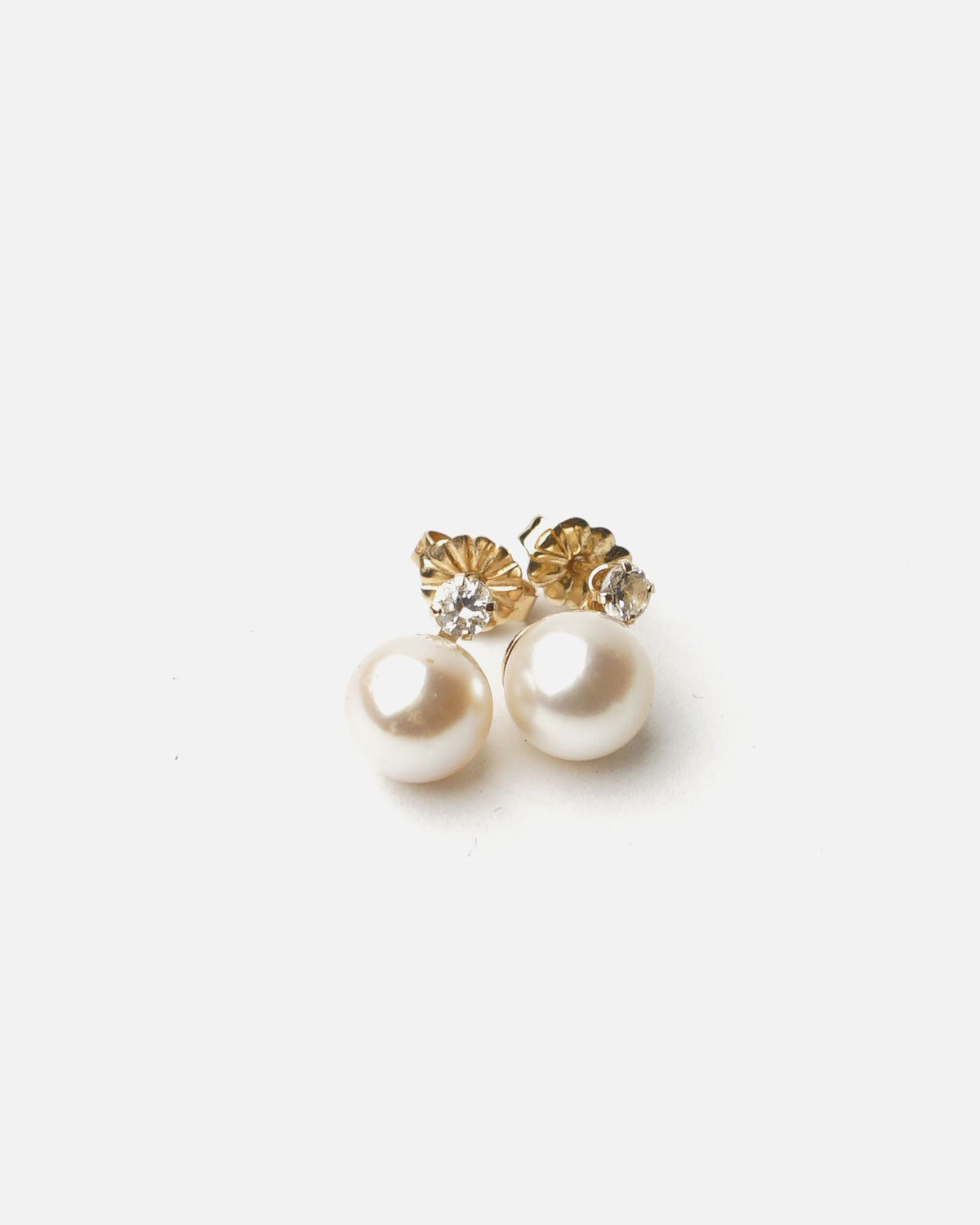 14k Gold x Pearl & Diamond Earrings