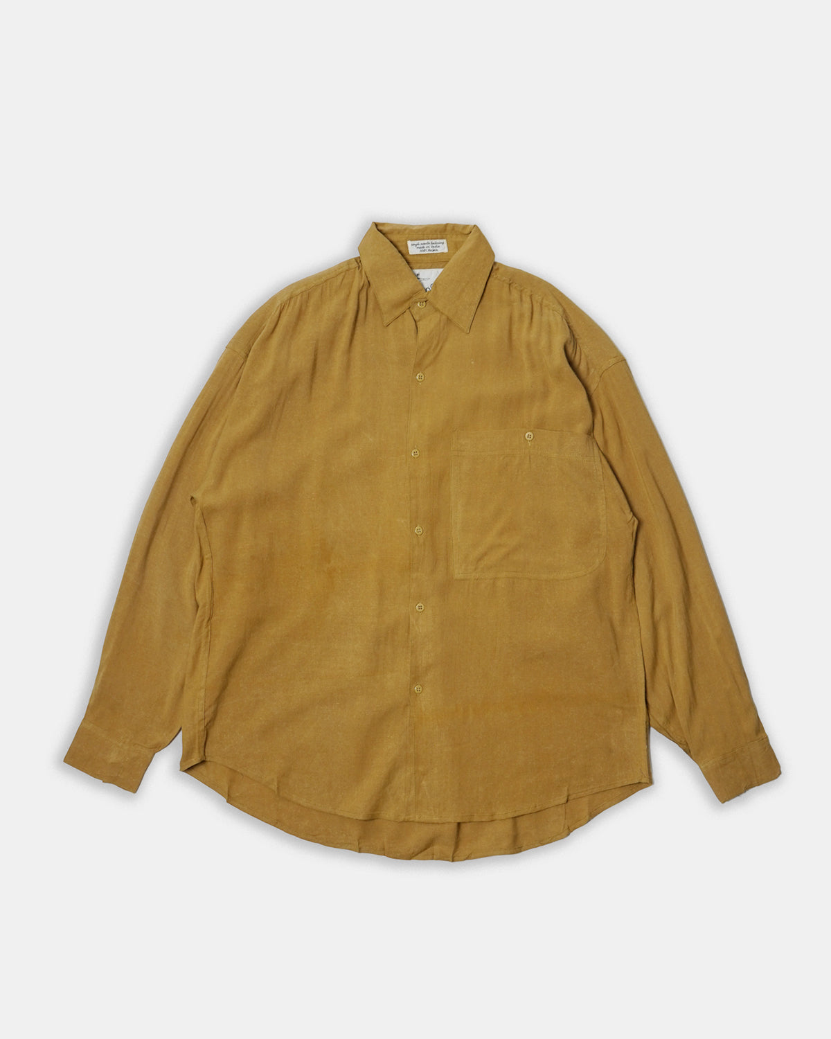 Pigment Dye Rayon Shirt / Mustard