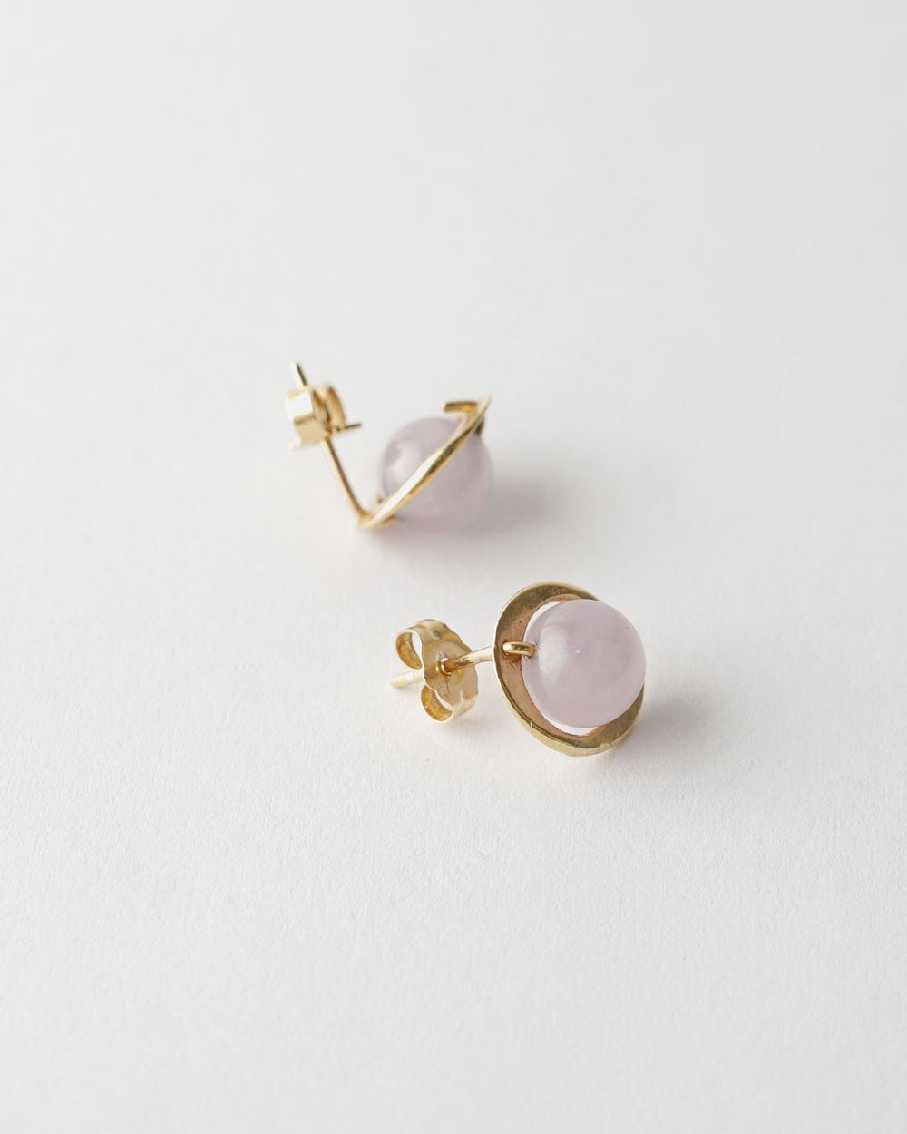14k Gold Earrings w/ Natural Stone