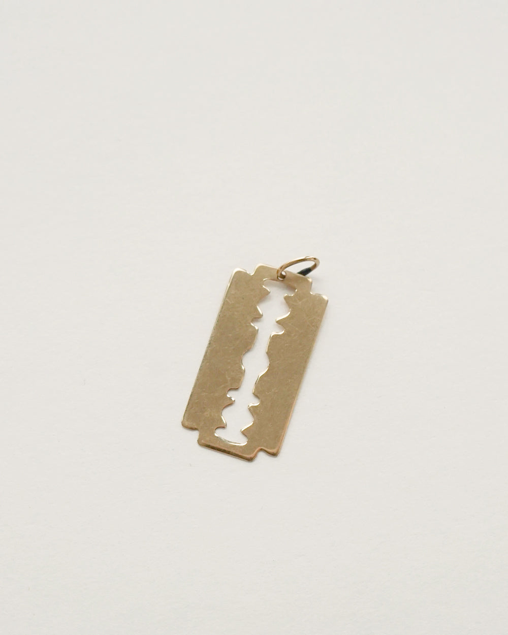 14k Gold Razor Blade Charm