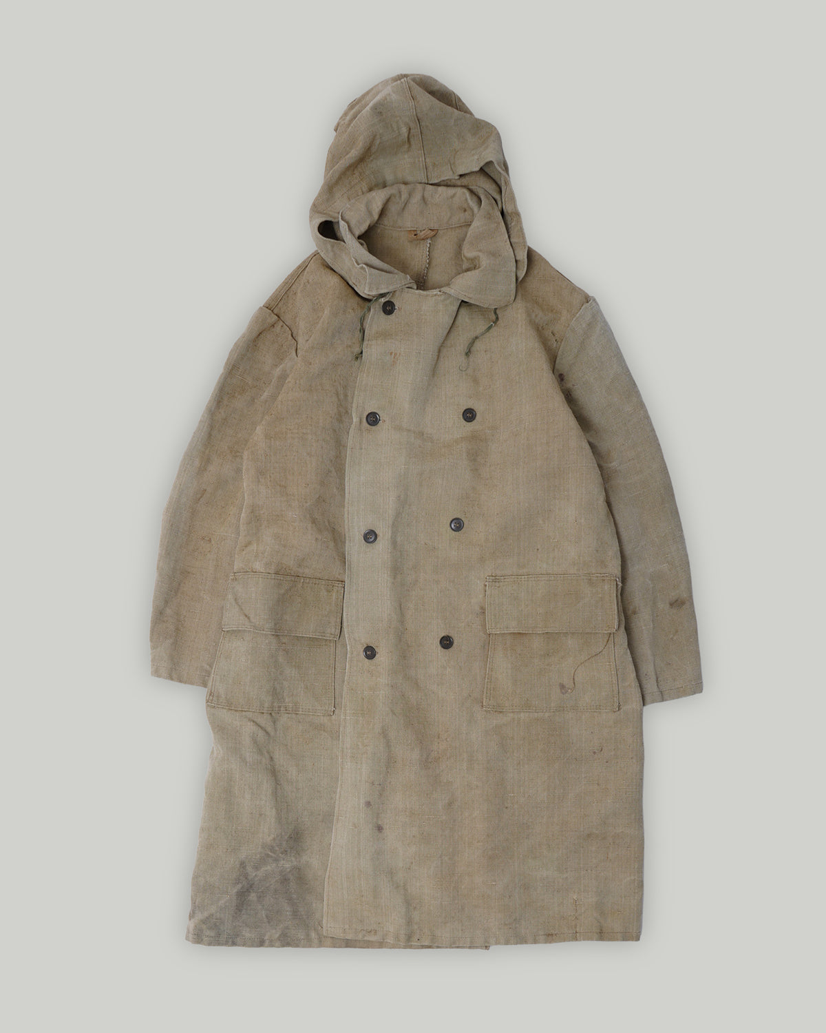 Washed Canvas Hooded Coat
