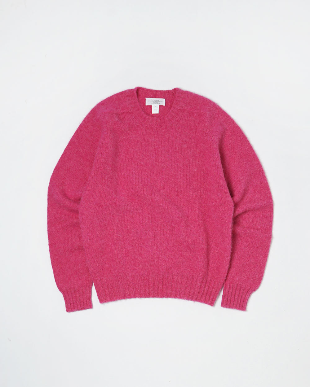Brushed Shetland Sweater Crew Neck Pink