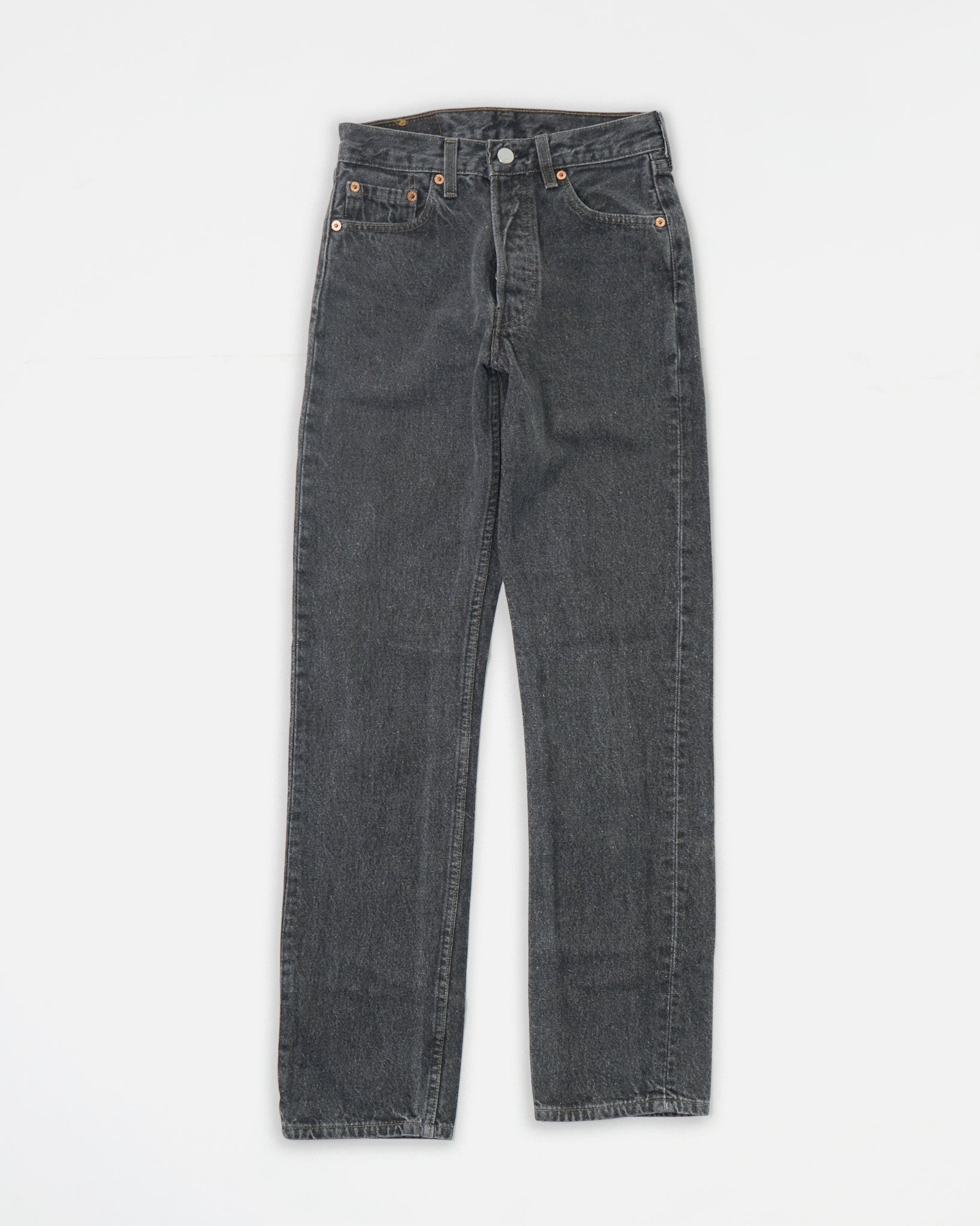 501 Straight Fit Black Wash Denim Pants 