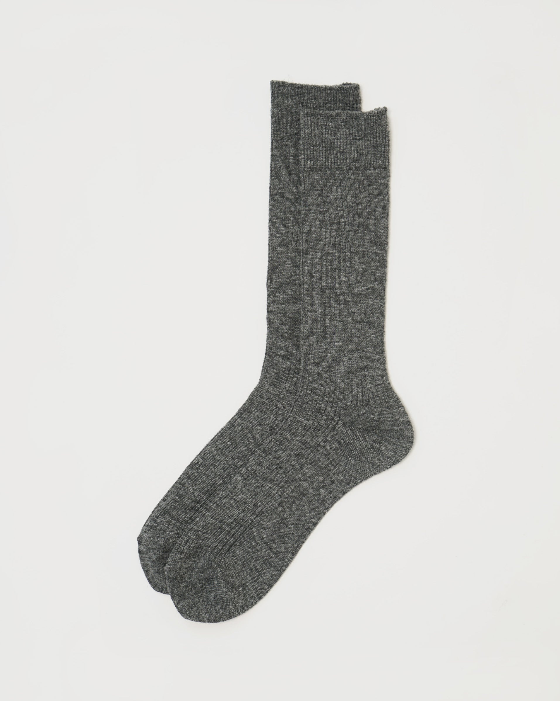 Cashmere Rib Crew Socks / Gray