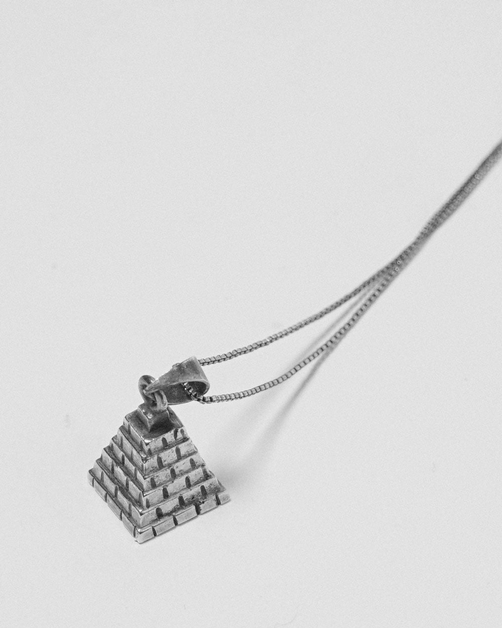 Silver Necklace w/ Pyramid Charm