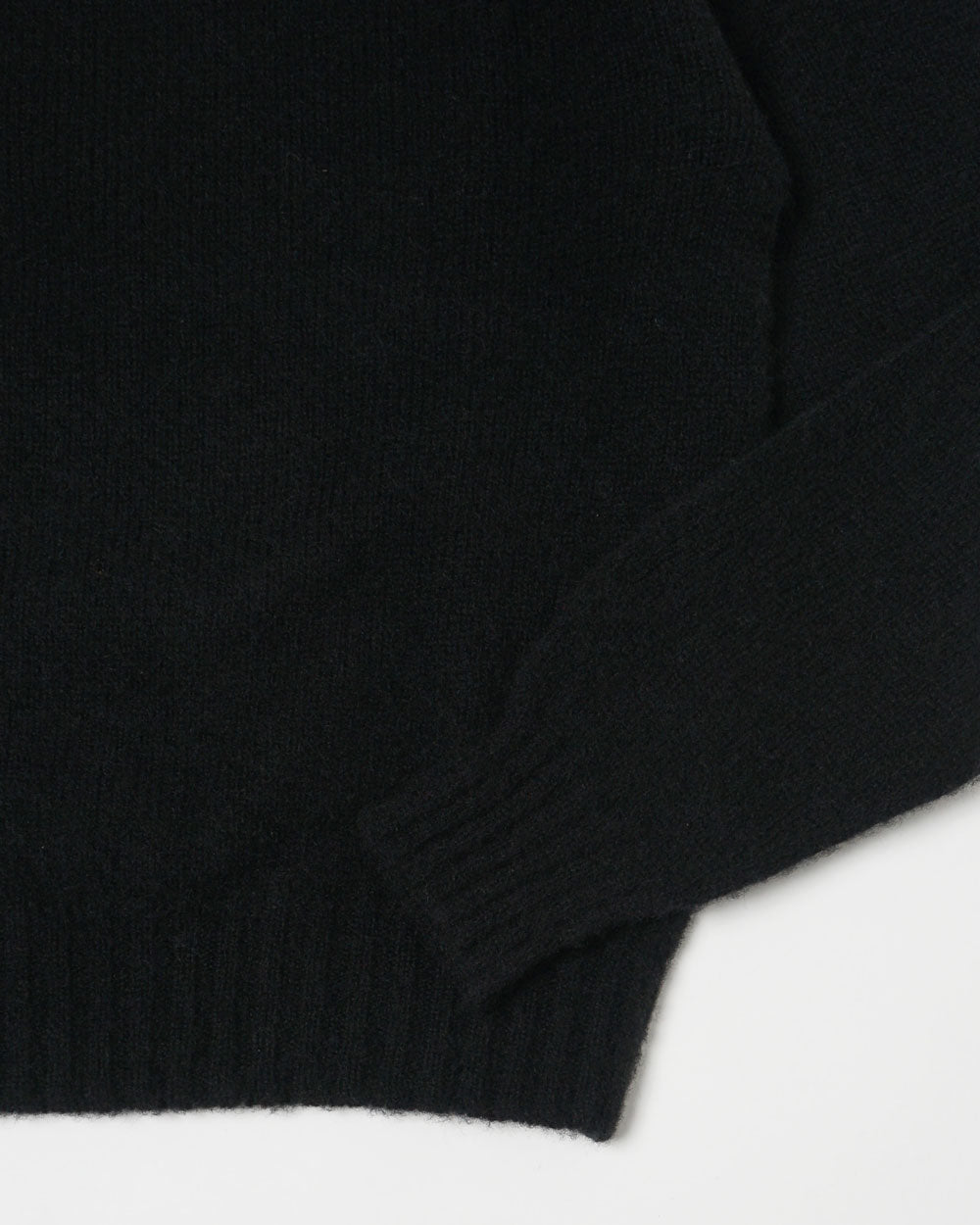 Brushed Shetland Sweater Crew Neck / Black