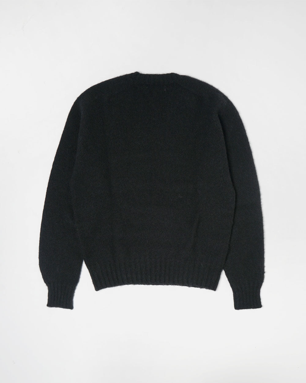 Brushed Shetland Sweater Crew Neck / Black