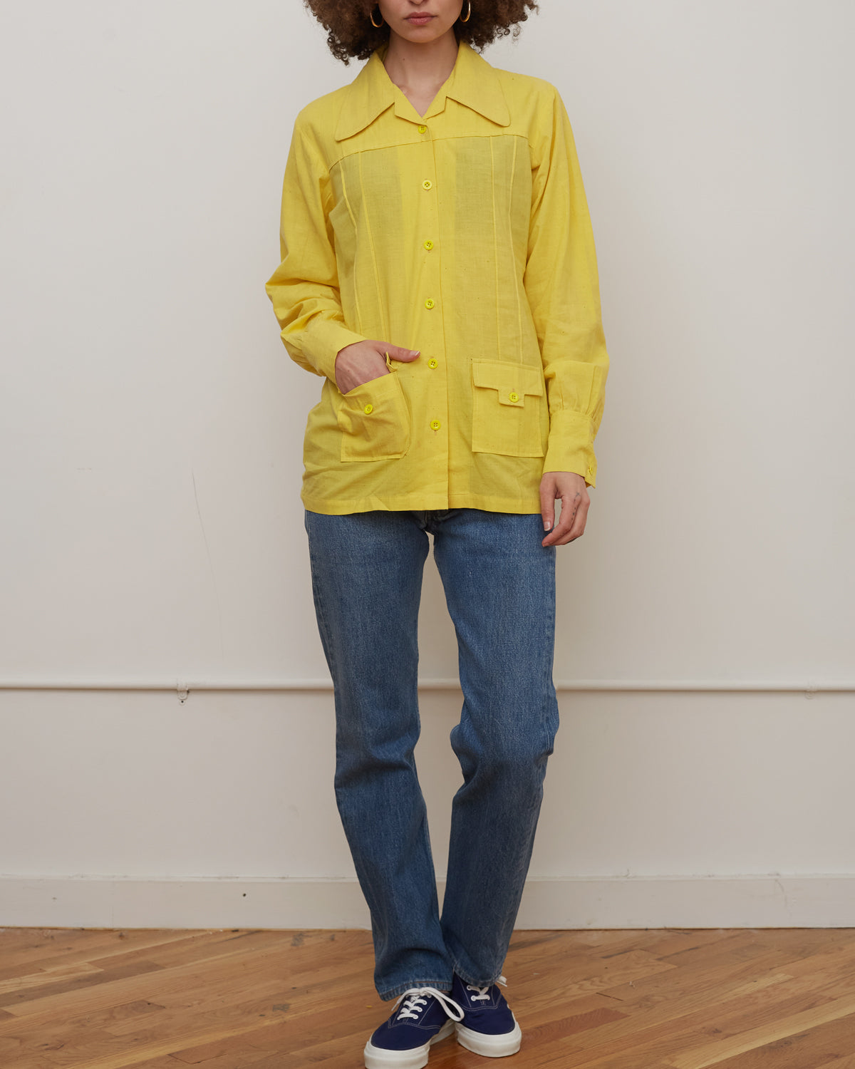  Indian Cotton Shirts Jacket / Yellow